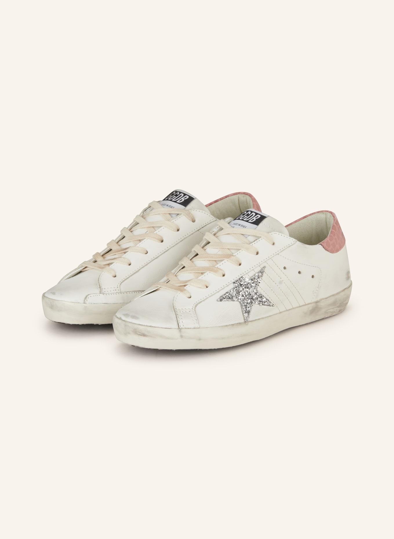 GOLDEN GOOSE Sneaker SUPER-STAR, Farbe: WEISS/ ROSA (Bild 1)