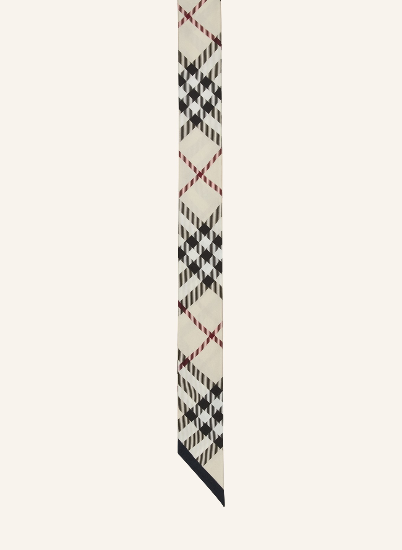 BURBERRY Silk scarf in ecru black dark red