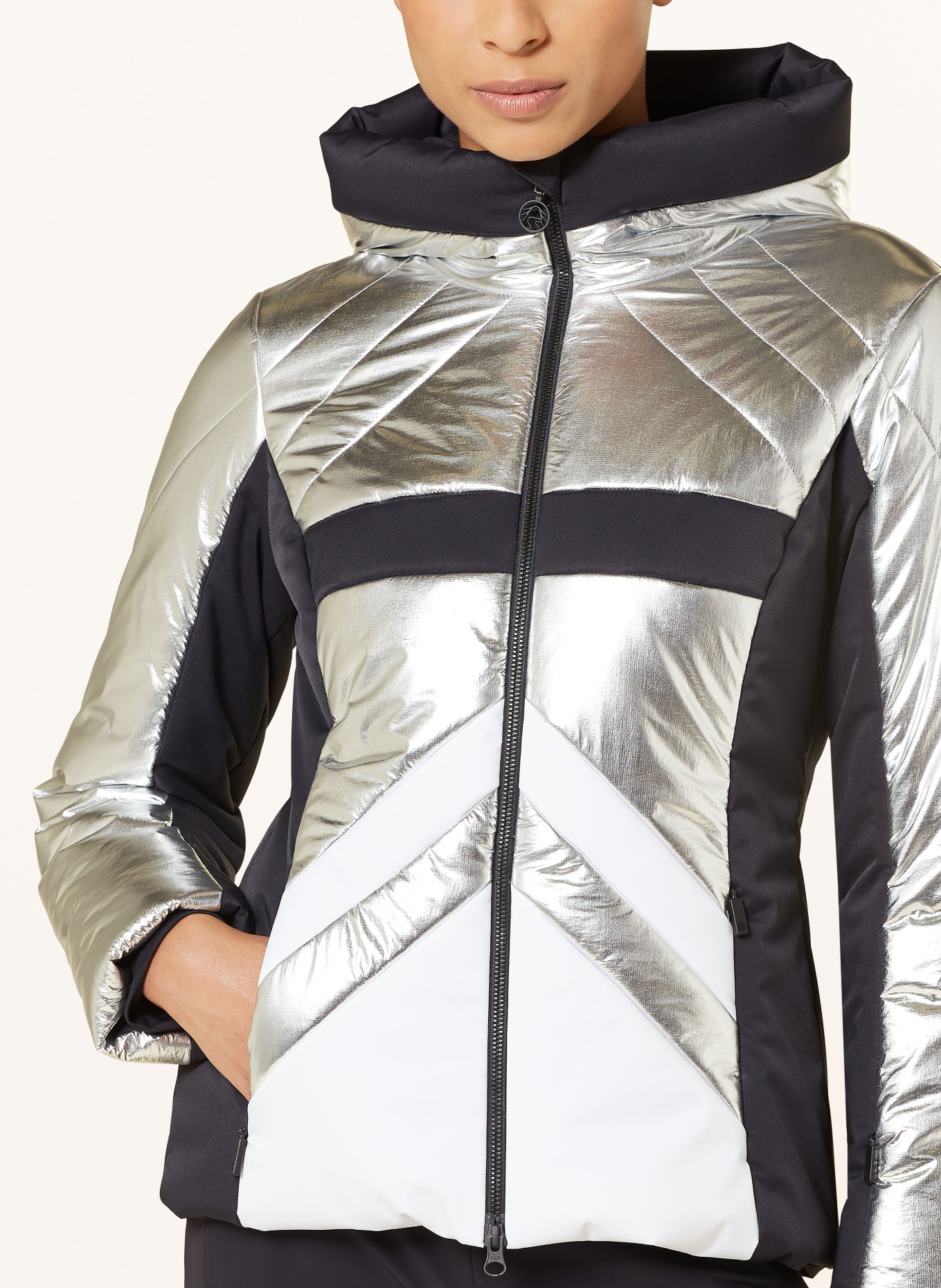 SPORTALM Skijacke: SILBER/ WEISS/ SCHWARZ