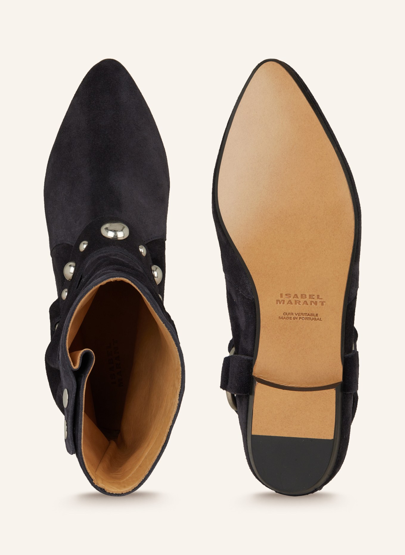 ISABEL MARANT Boots STANIA mit Nieten: DUNKELGRAU