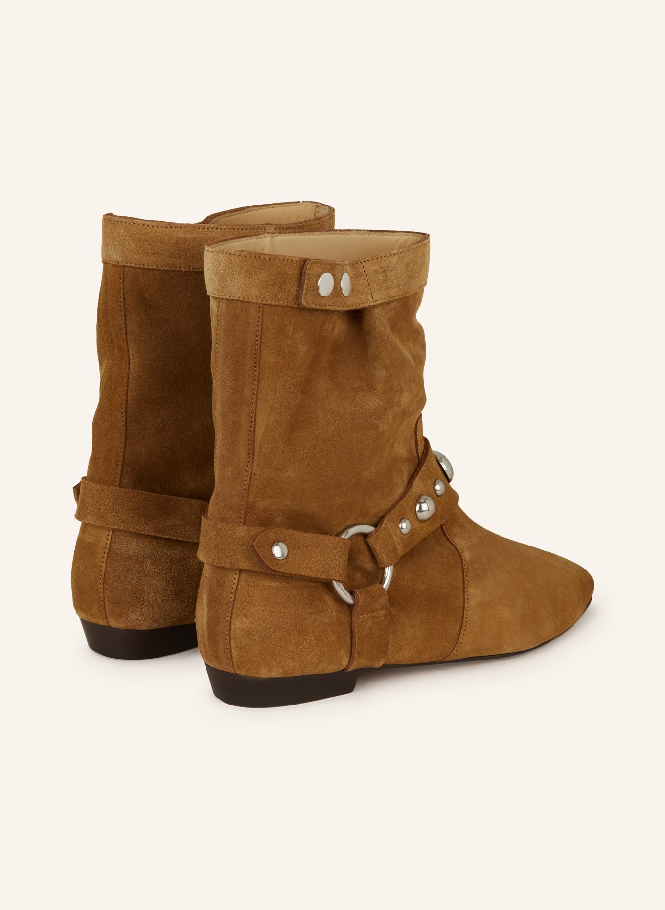 ISABEL MARANT Boots STANIA mit Nieten: COGNAC