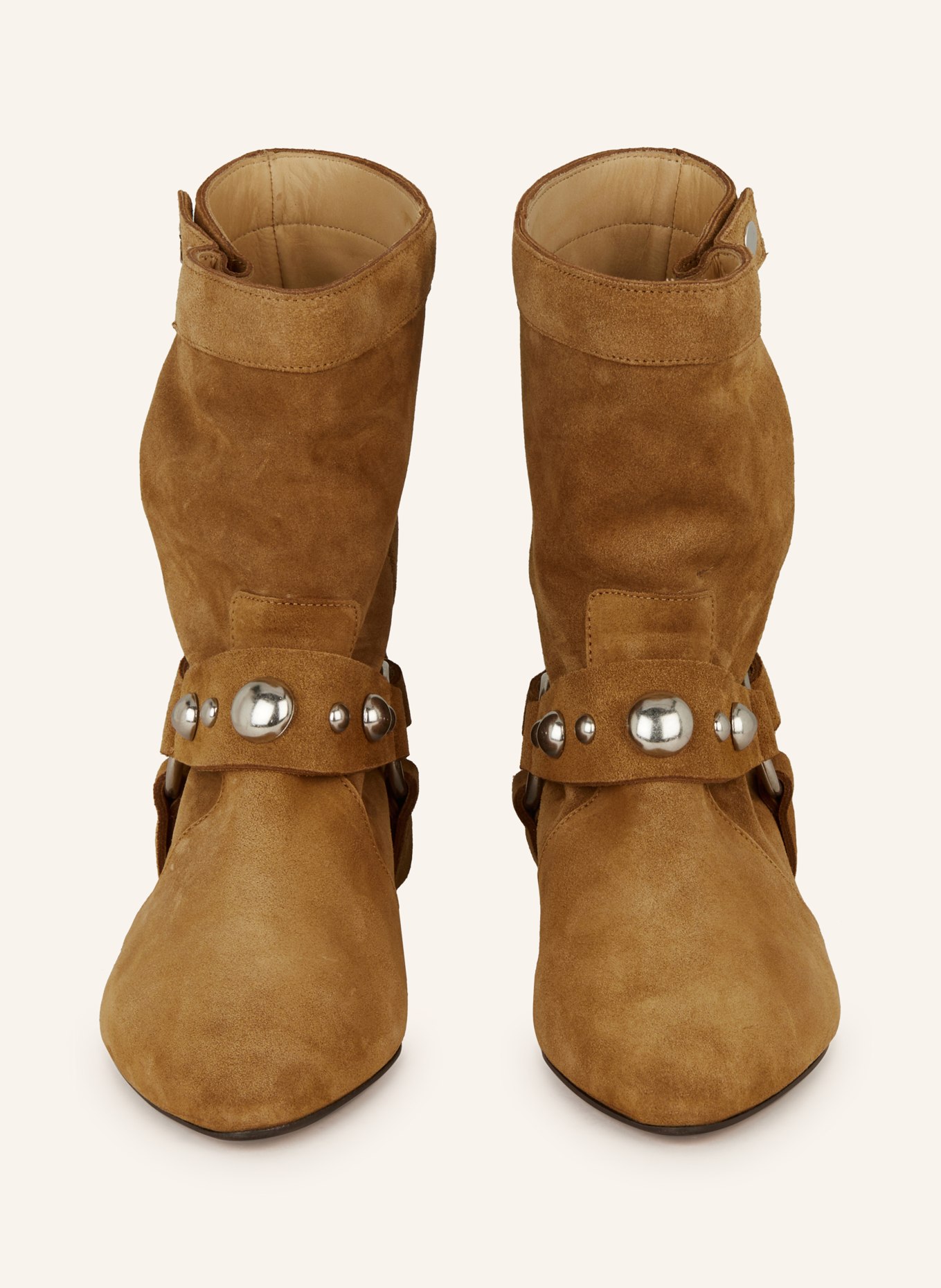 ISABEL MARANT Boots STANIA mit Nieten: COGNAC