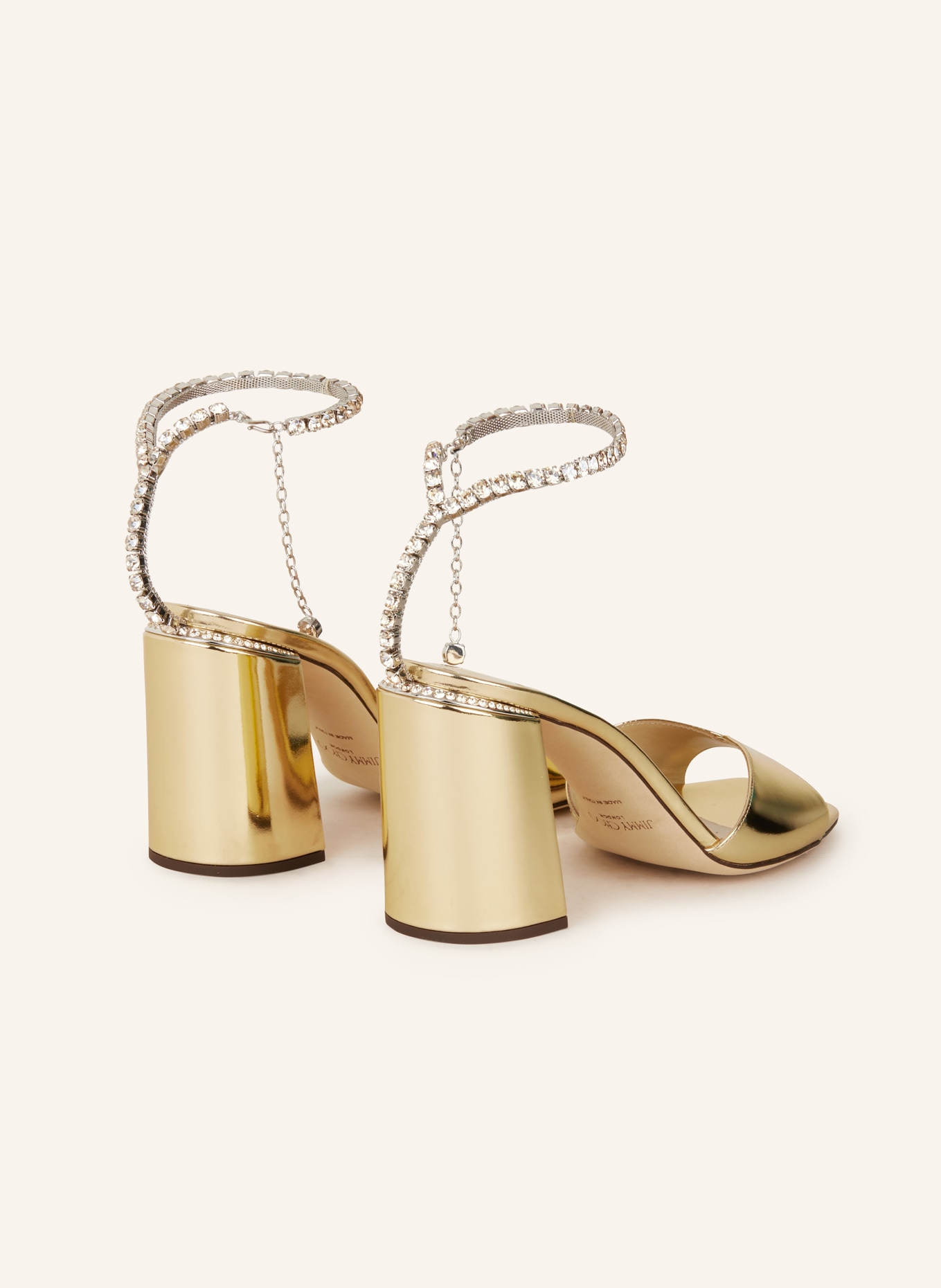 JIMMY CHOO Sandaletten SAEDA mit Schmucksteinen: GOLD