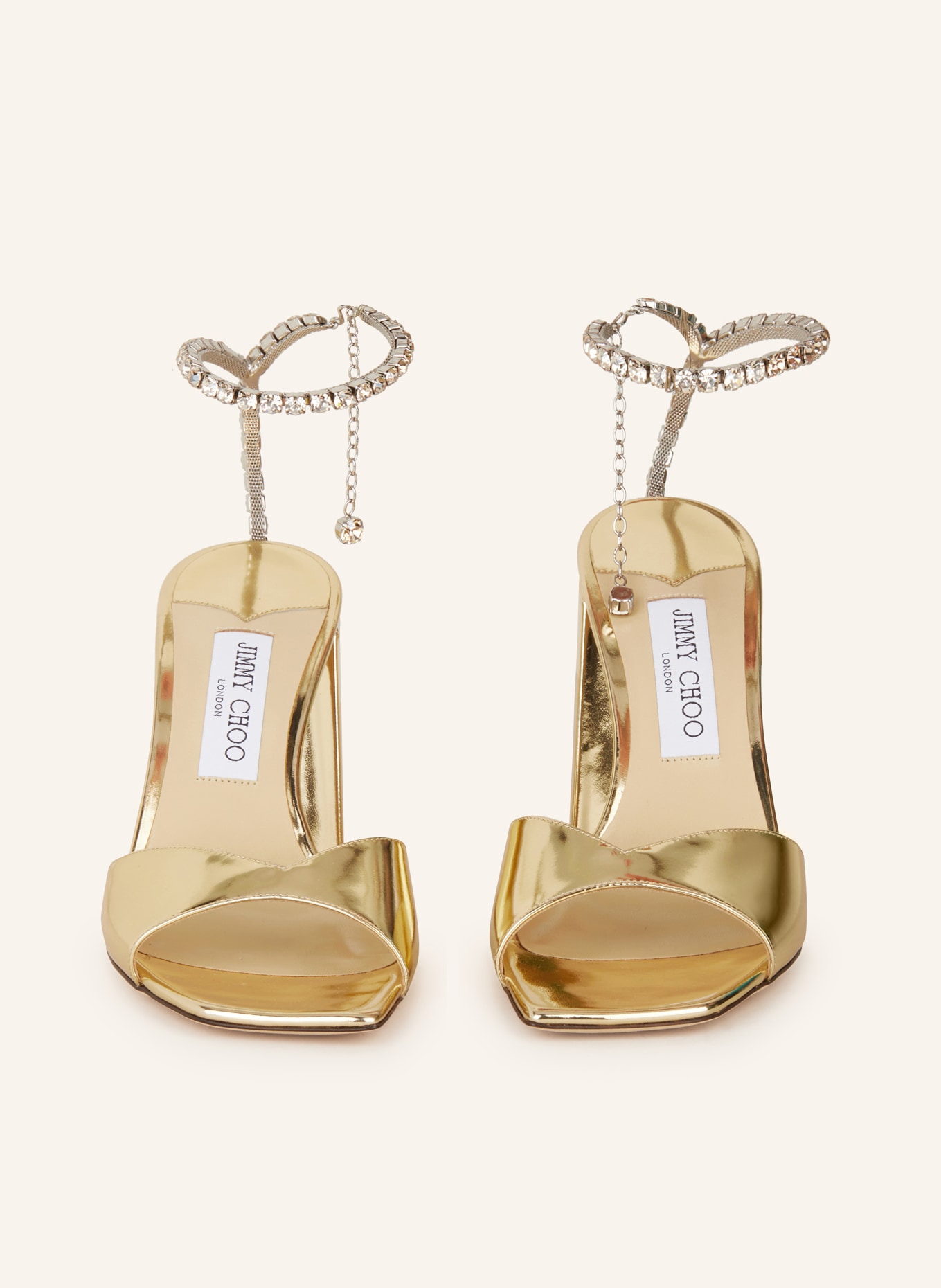 JIMMY CHOO Sandaletten SAEDA mit Schmucksteinen: GOLD