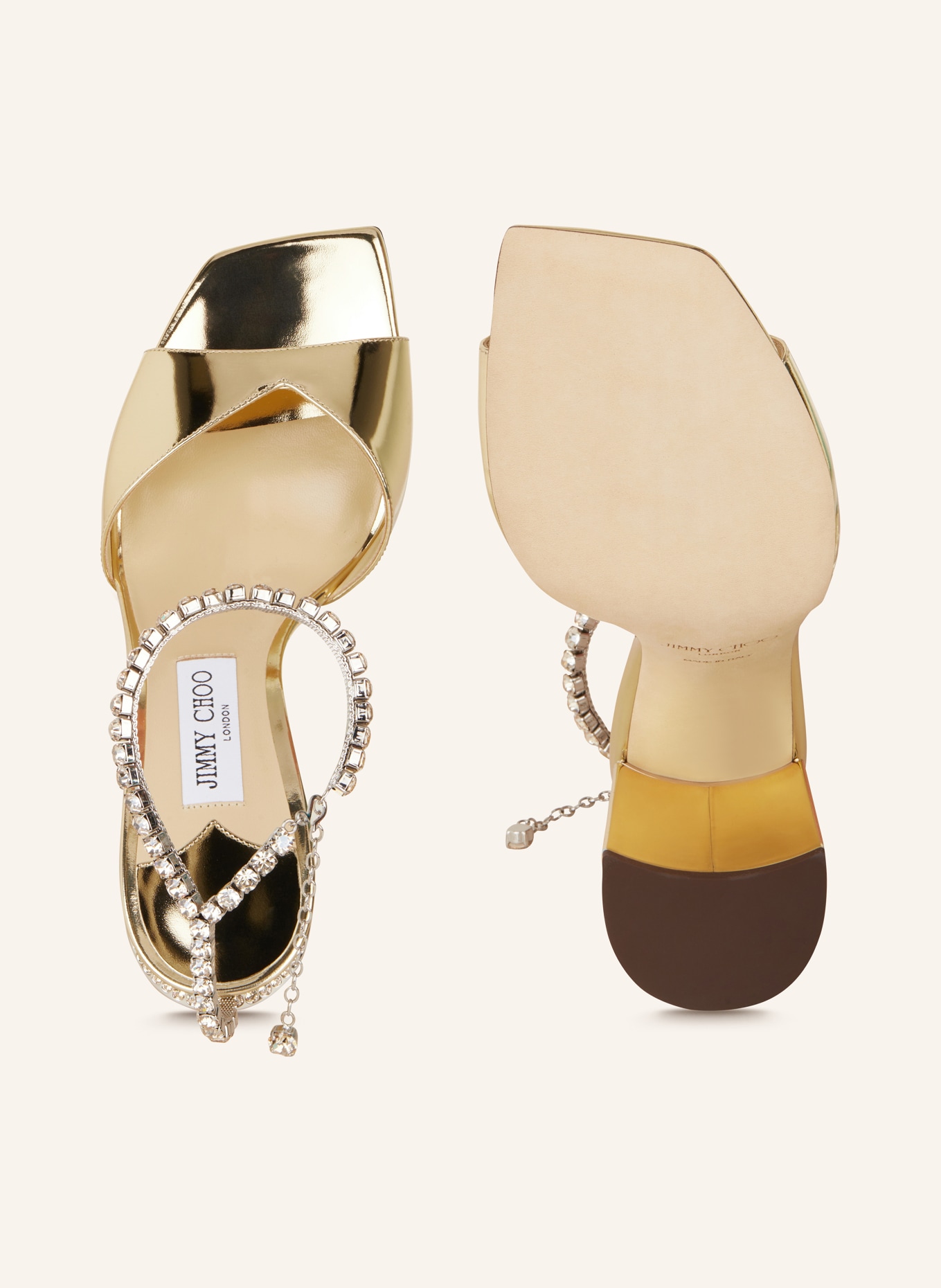 JIMMY CHOO Sandaletten SAEDA mit Schmucksteinen: GOLD