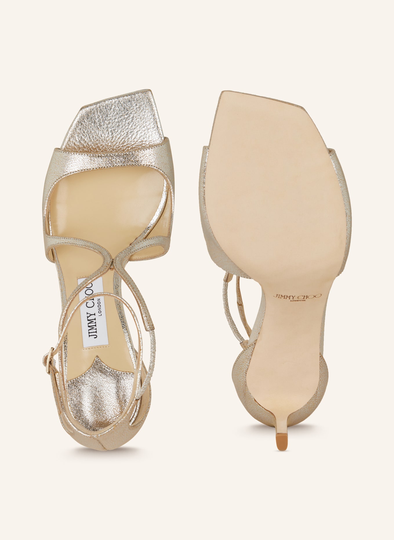 JIMMY CHOO Sandals AZIA 75: WHITE GOLD