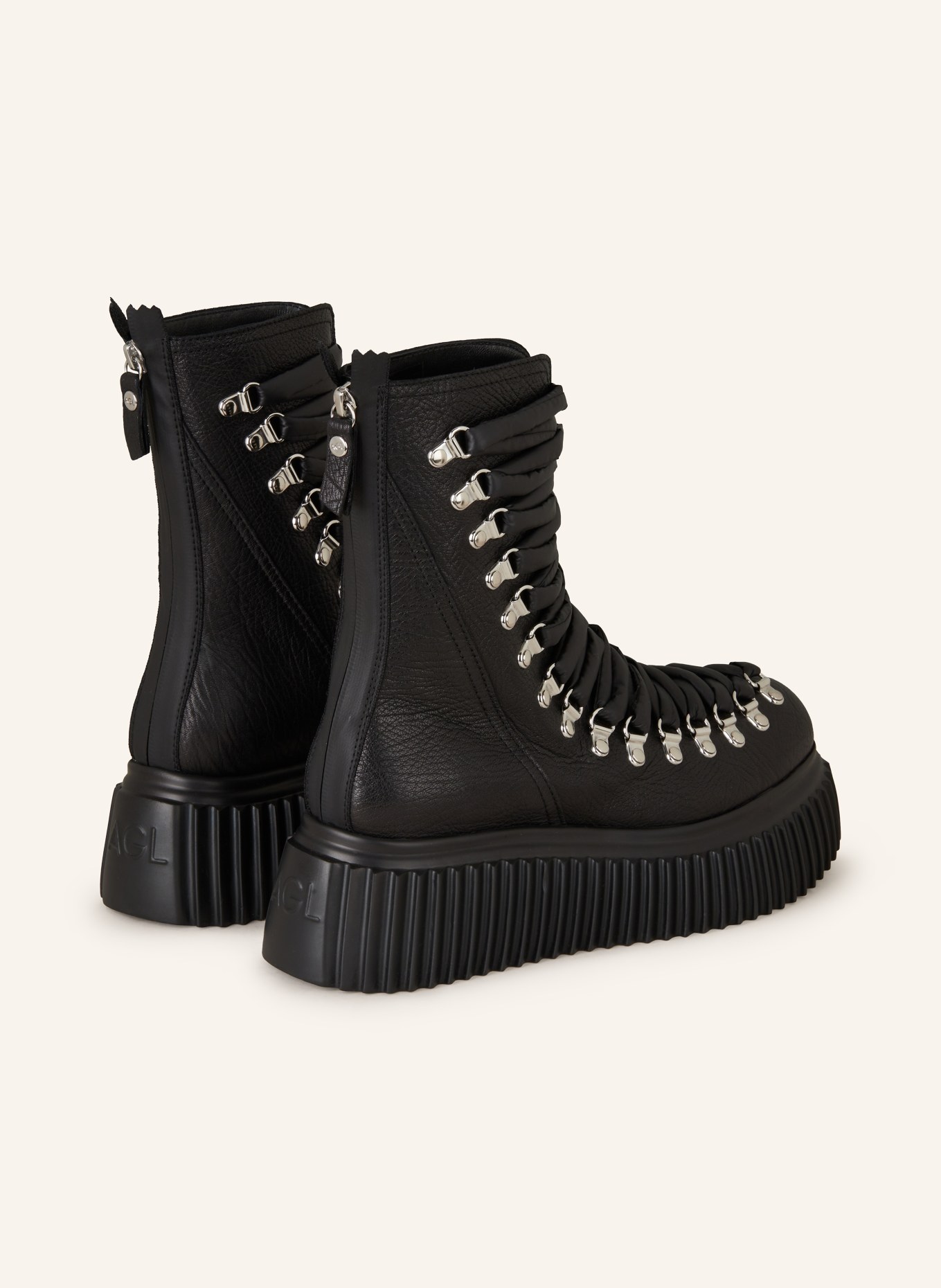 AGL Plateau-Schnürboots DROMO: SCHWARZ