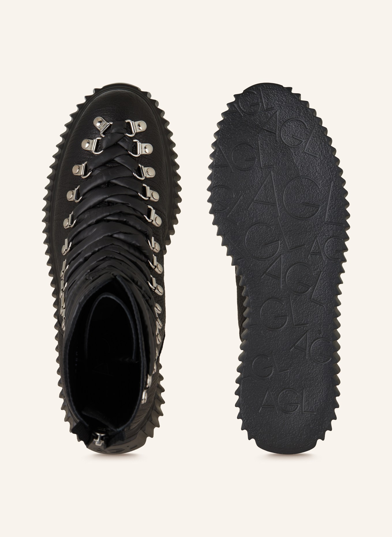 AGL Plateau-Schnürboots DROMO: SCHWARZ