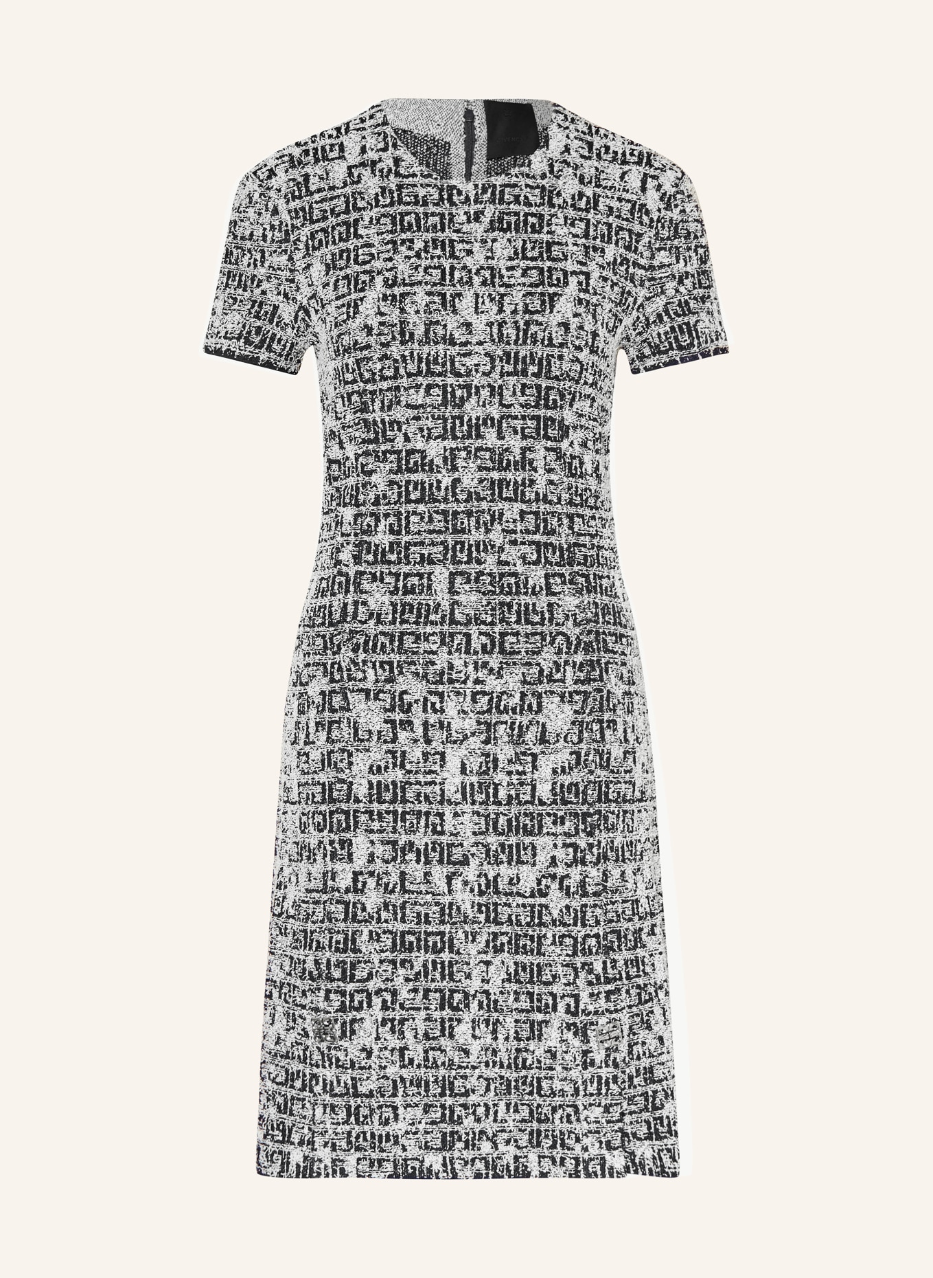 GIVENCHY Strickkleid: DUNKELBLAU / ECRU