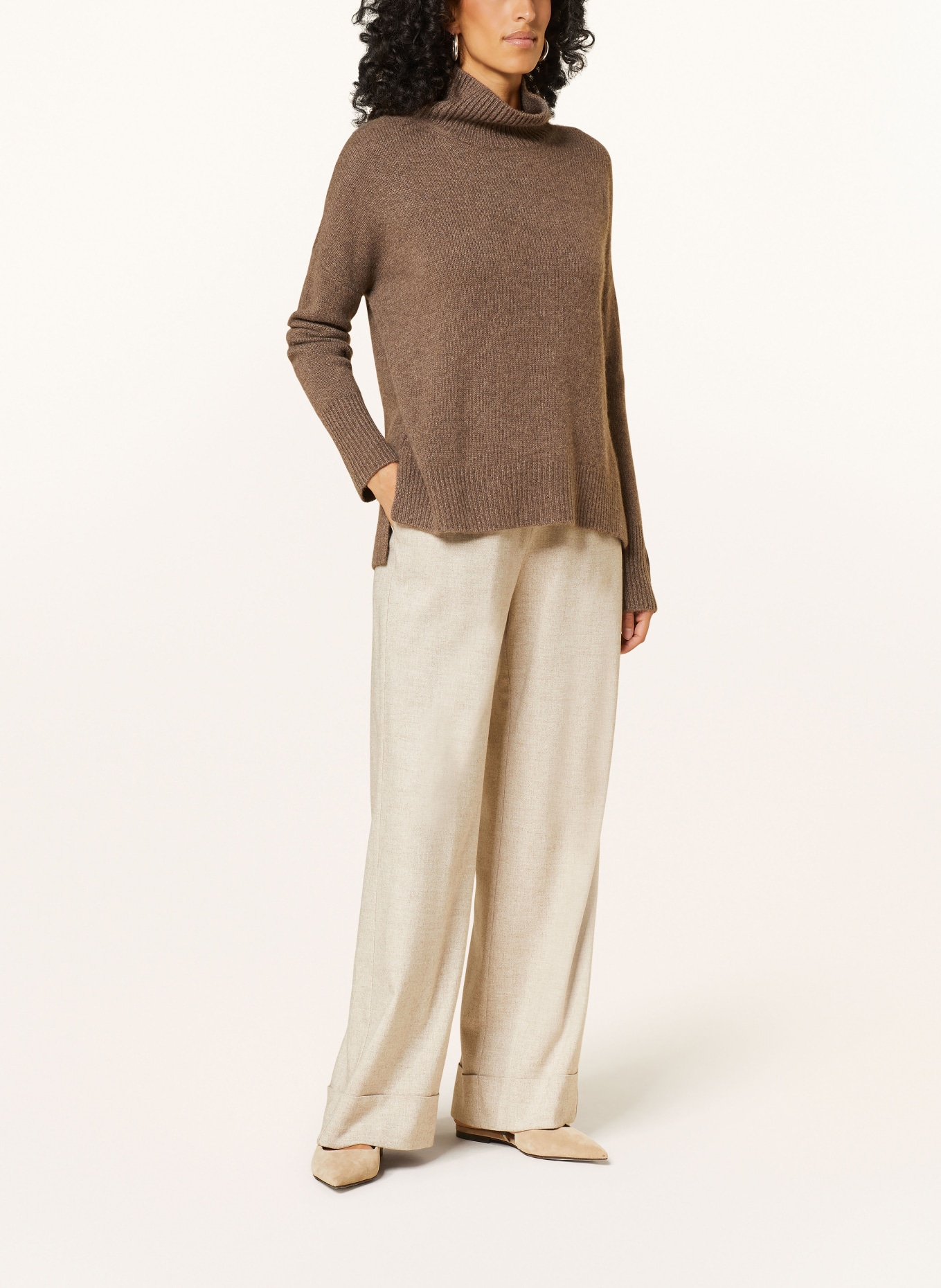 HERNO Wide leg trousers, Color: LIGHT BROWN (Image 2)