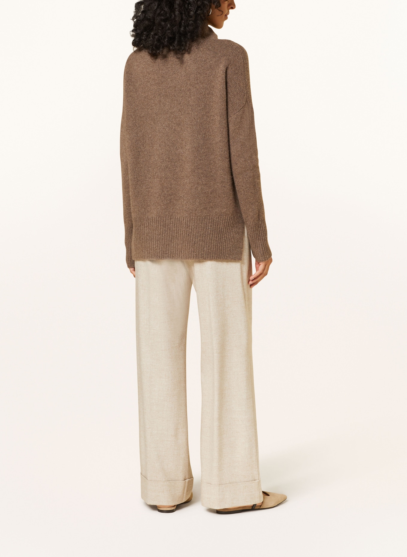 HERNO Wide leg trousers, Color: LIGHT BROWN (Image 3)