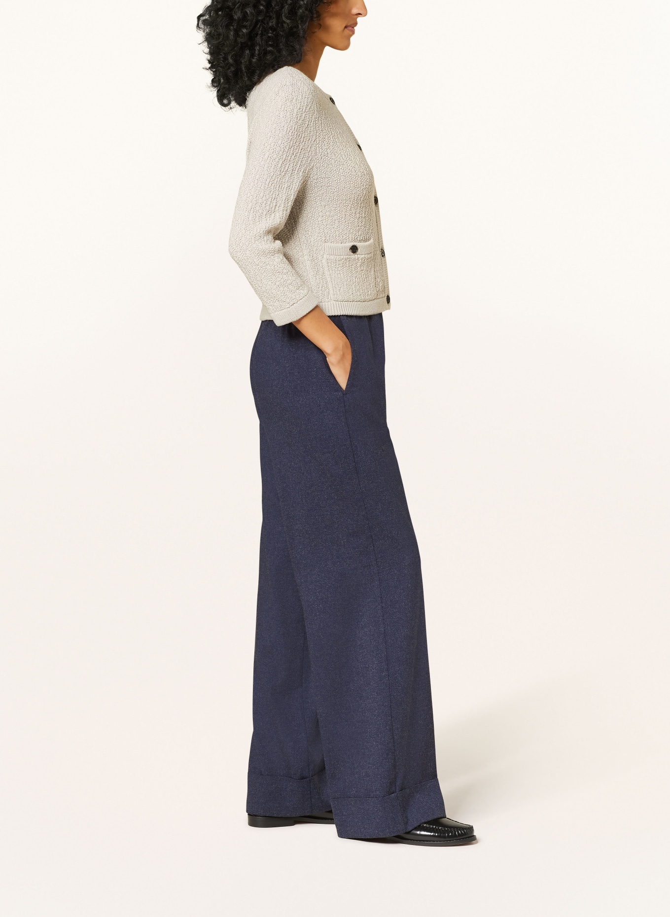 HERNO Wide leg trousers, Color: DARK BLUE (Image 4)