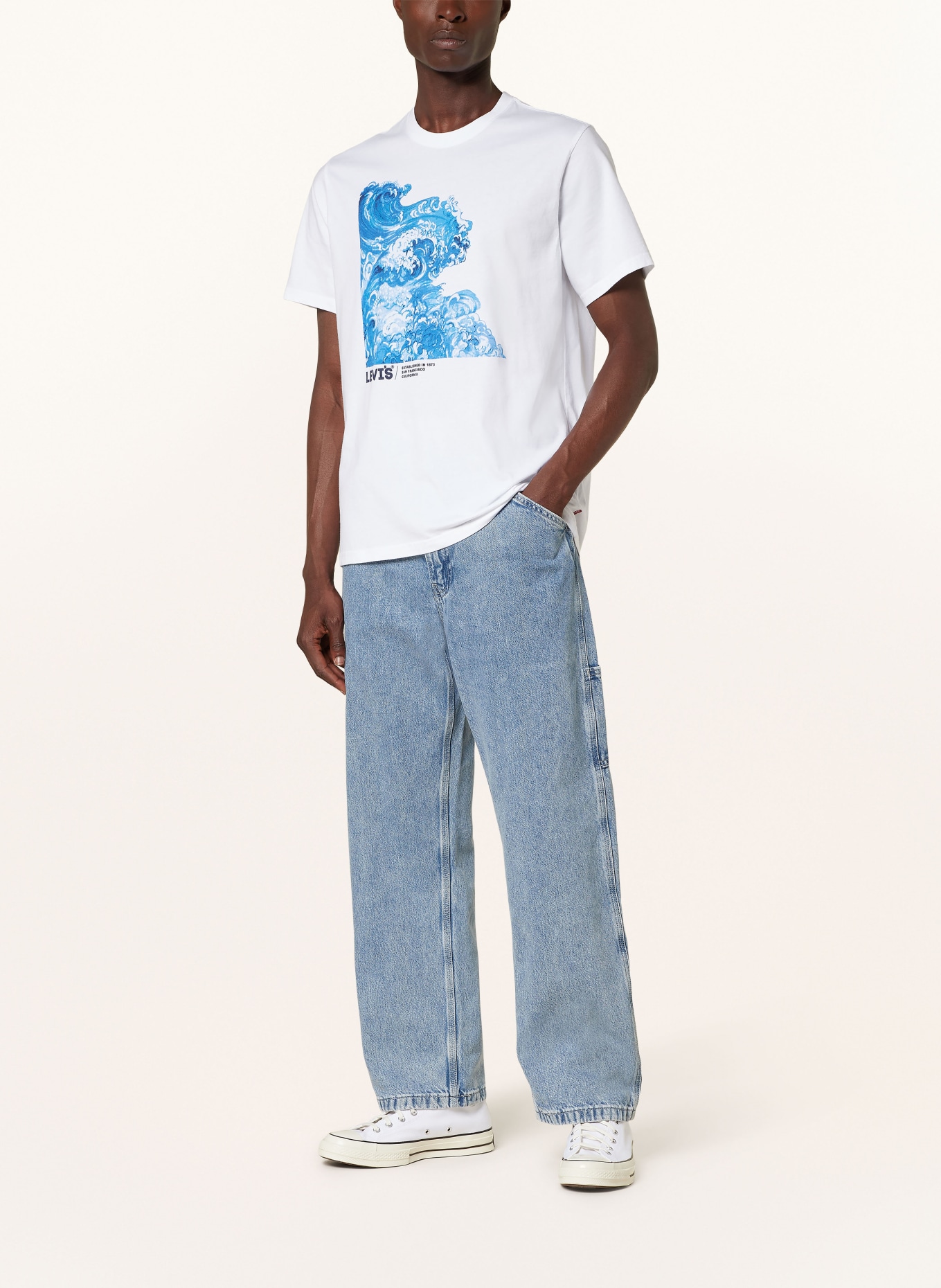 Levi's® T-shirt, Color: WHITE/ BLUE (Image 2)