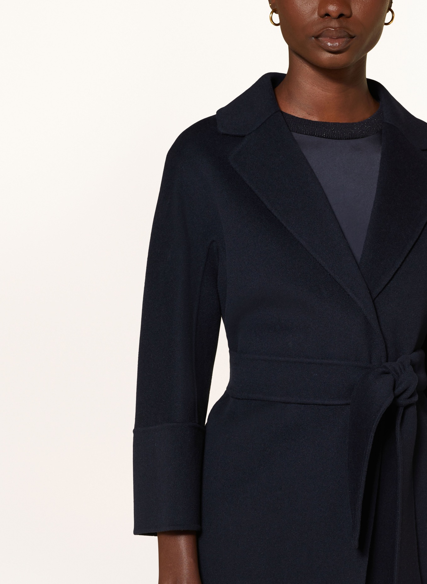 コート S MAX MARA DARK BLUE WOOL ARONA COAT S Max Mara Wool coat ARONA in dark blue