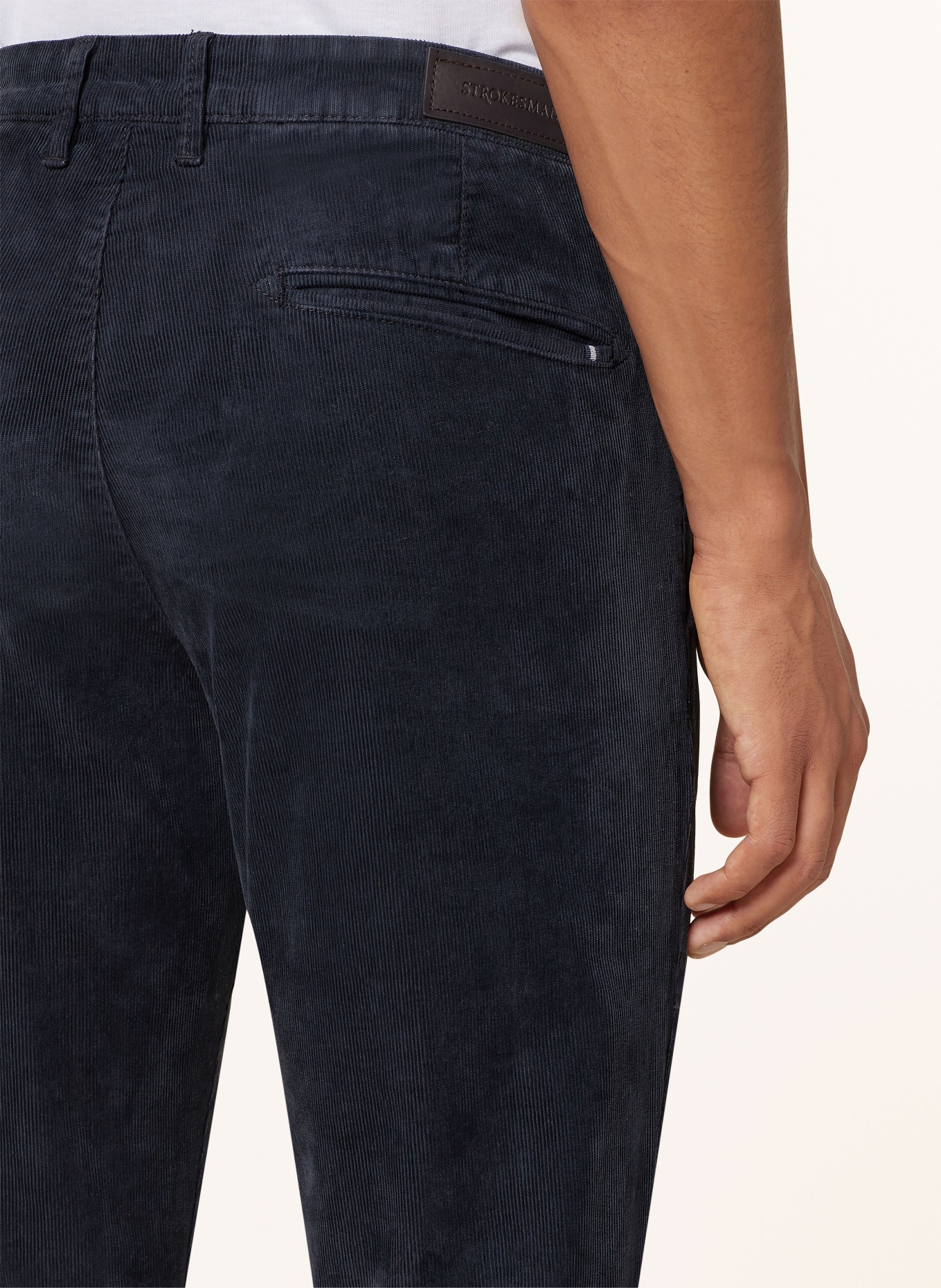 STROKESMAN'S Cord chinos, Color: DARK BLUE (Image 6)