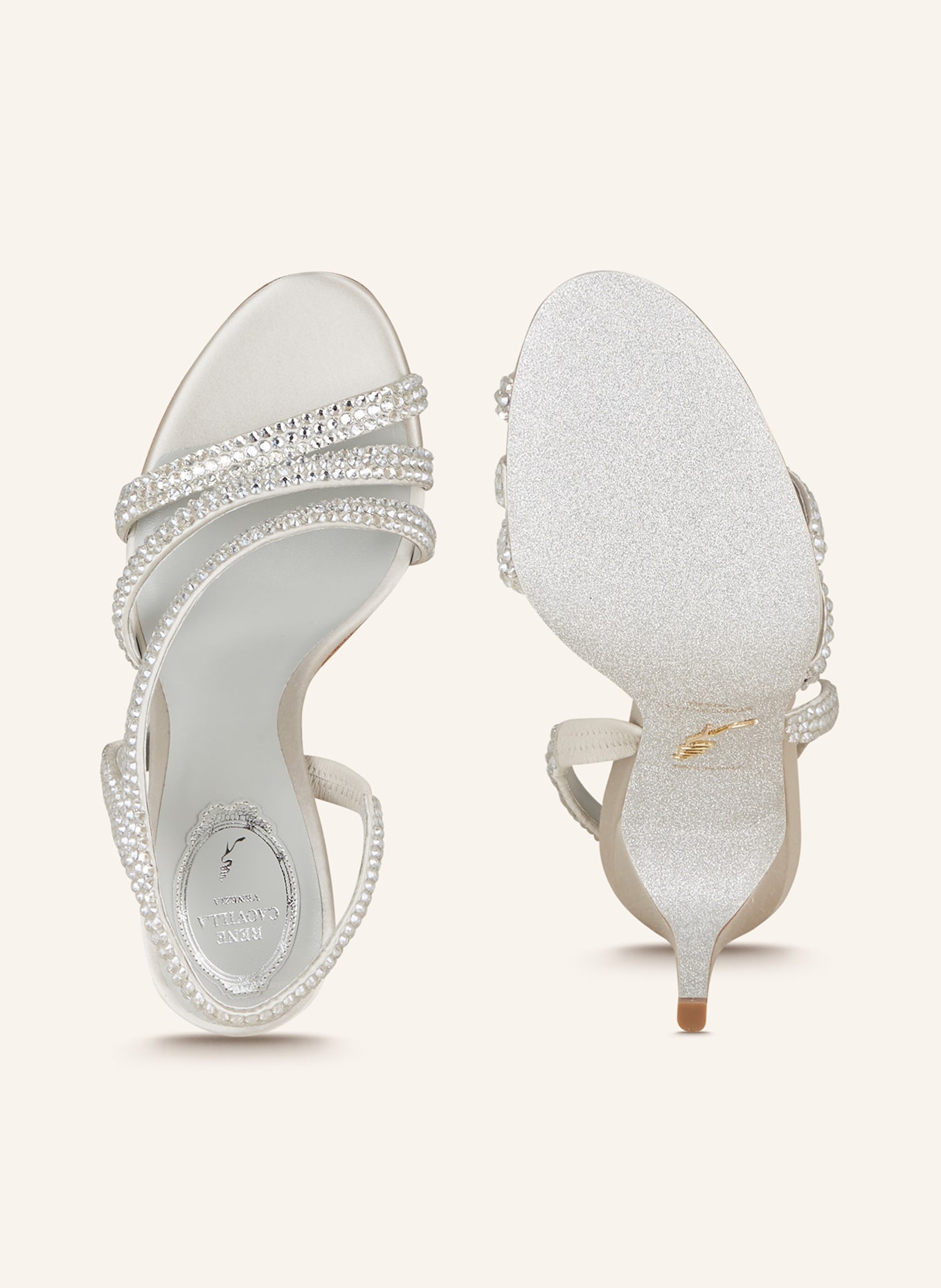 RENE CAOVILLA Sandales LISA: ARGENT