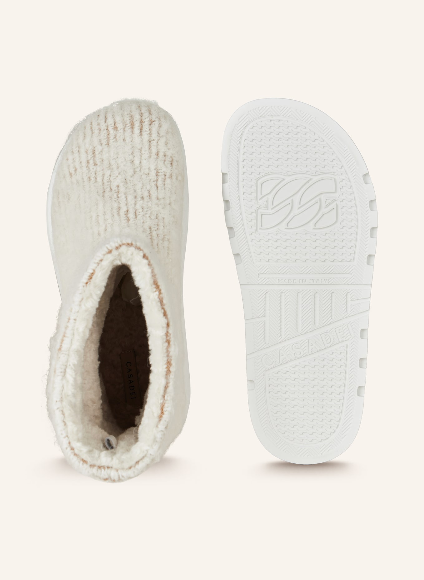 CASADEI Platform boots HOMING ALE in white light gray