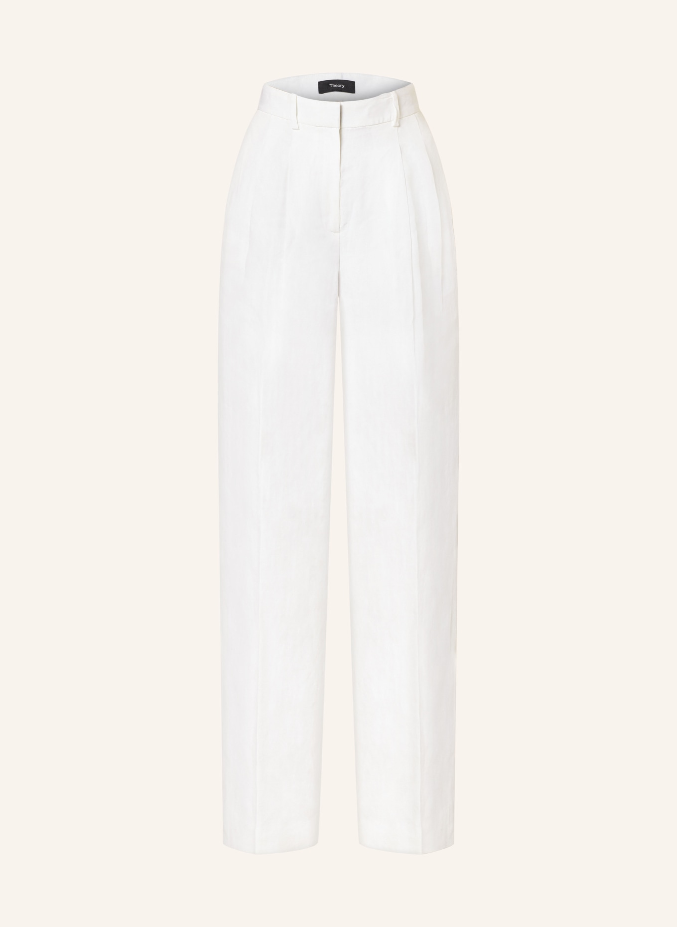 Theory Wide leg trousers made of linen, Color: WHITE (Image 1)