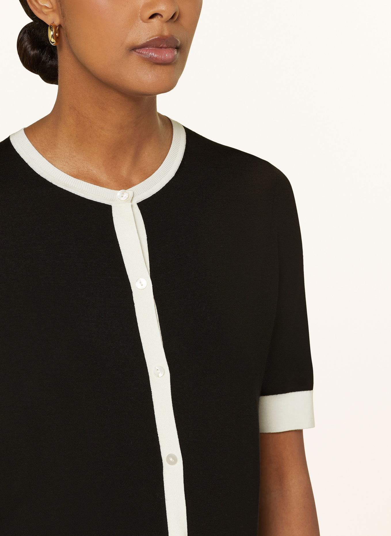 Theory Cardigan: BLACK / WHITE