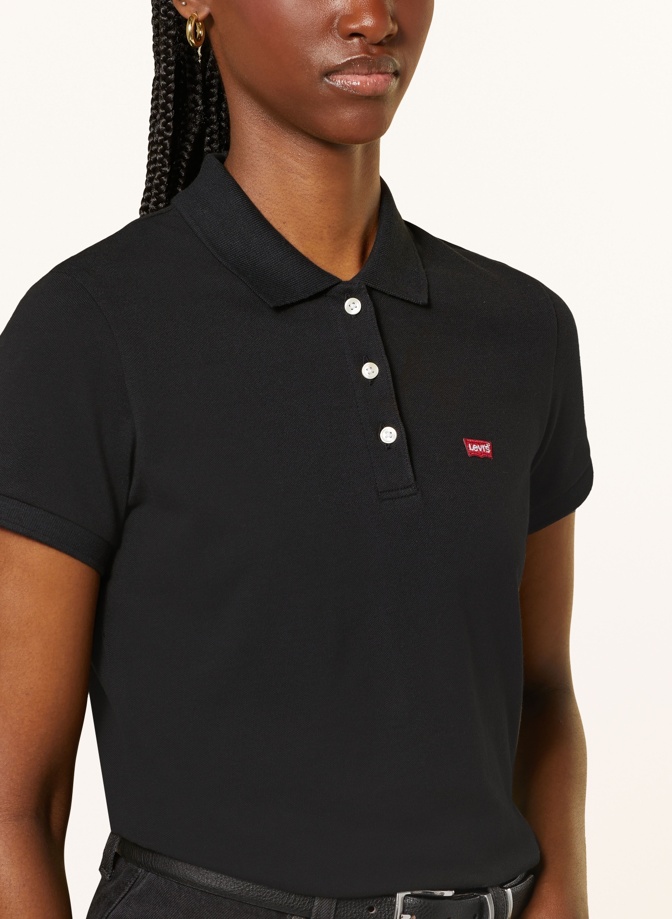 Levi's® Piqué polo shirt, Color: BLACK (Image 4)