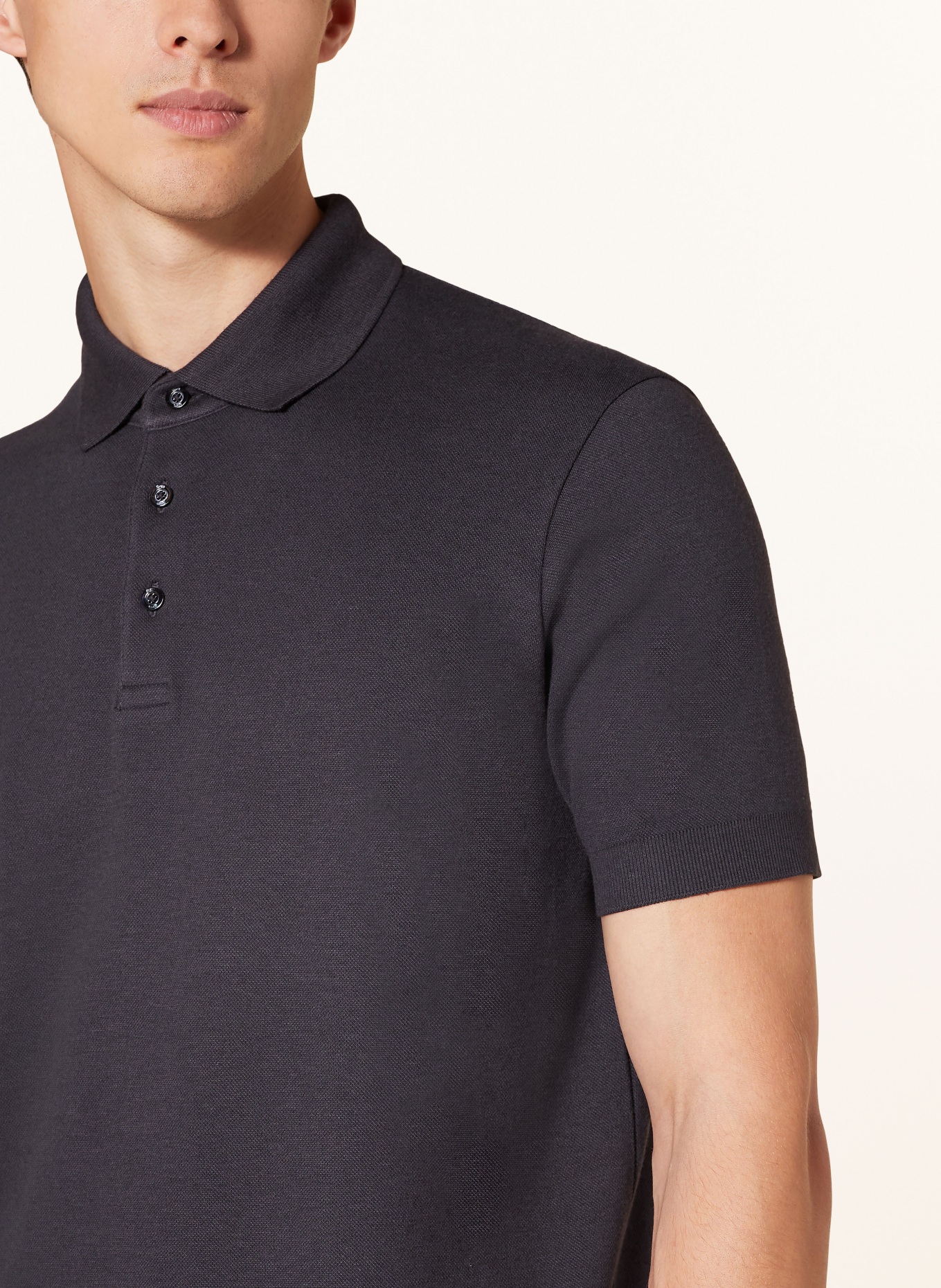 HERNO Piqué polo shirt, Color: DARK BLUE (Image 4)