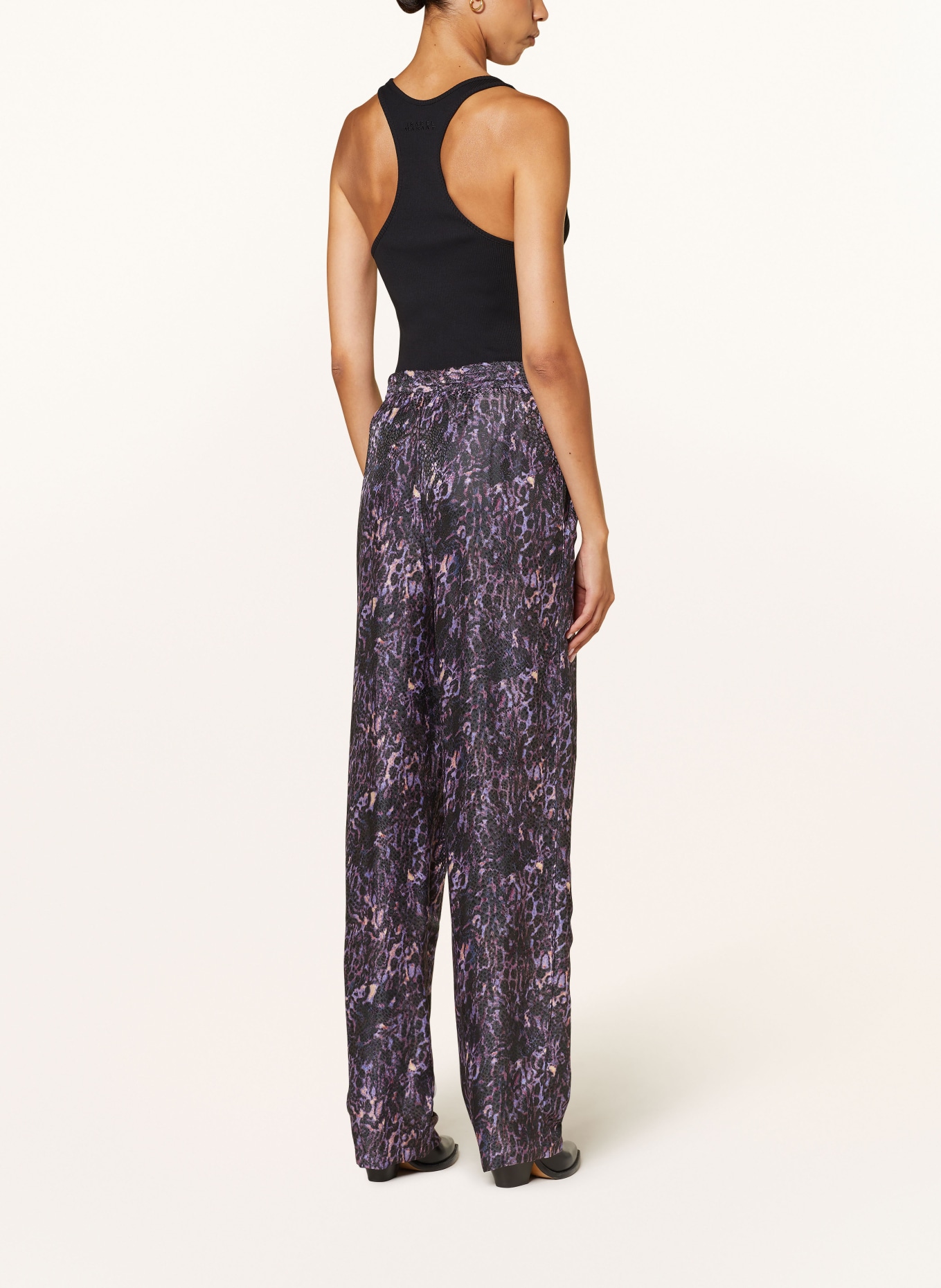 ISABEL MARANT Jacquard-Hose PIERA mit Seide: DUNKELLILA/ LILA/ SCHWARZ