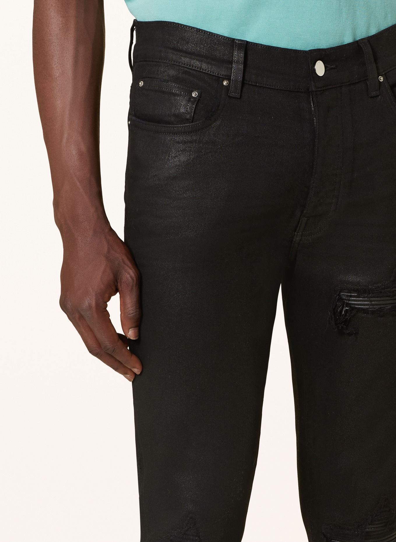 Saint laurent coated jeans new arrivals