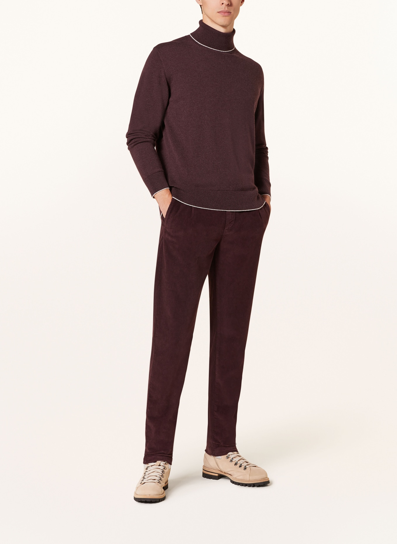 eleventy Rollkragenpullover aus Cashmere: DUNKELROT