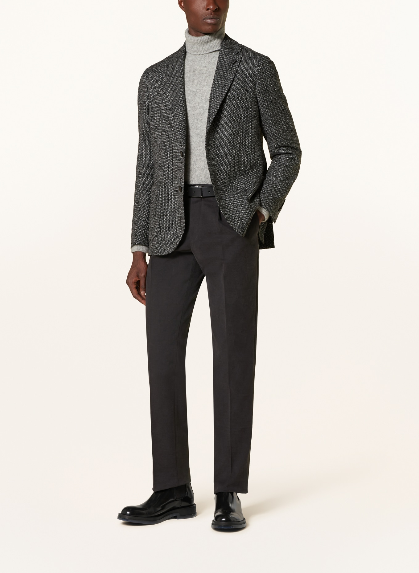LARDINI Tweed-Sakko Extra Slim Fit mit Seide: DUNKELBLAU