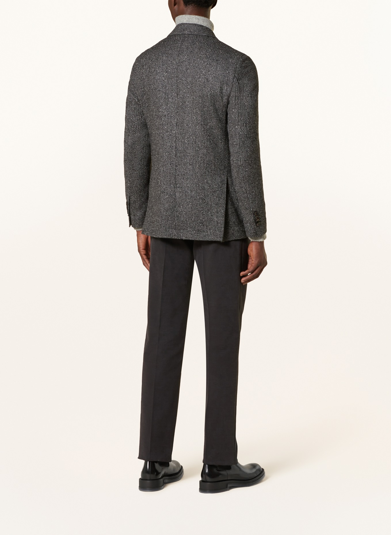 LARDINI Tweed-Sakko Extra Slim Fit mit Seide: DUNKELBLAU