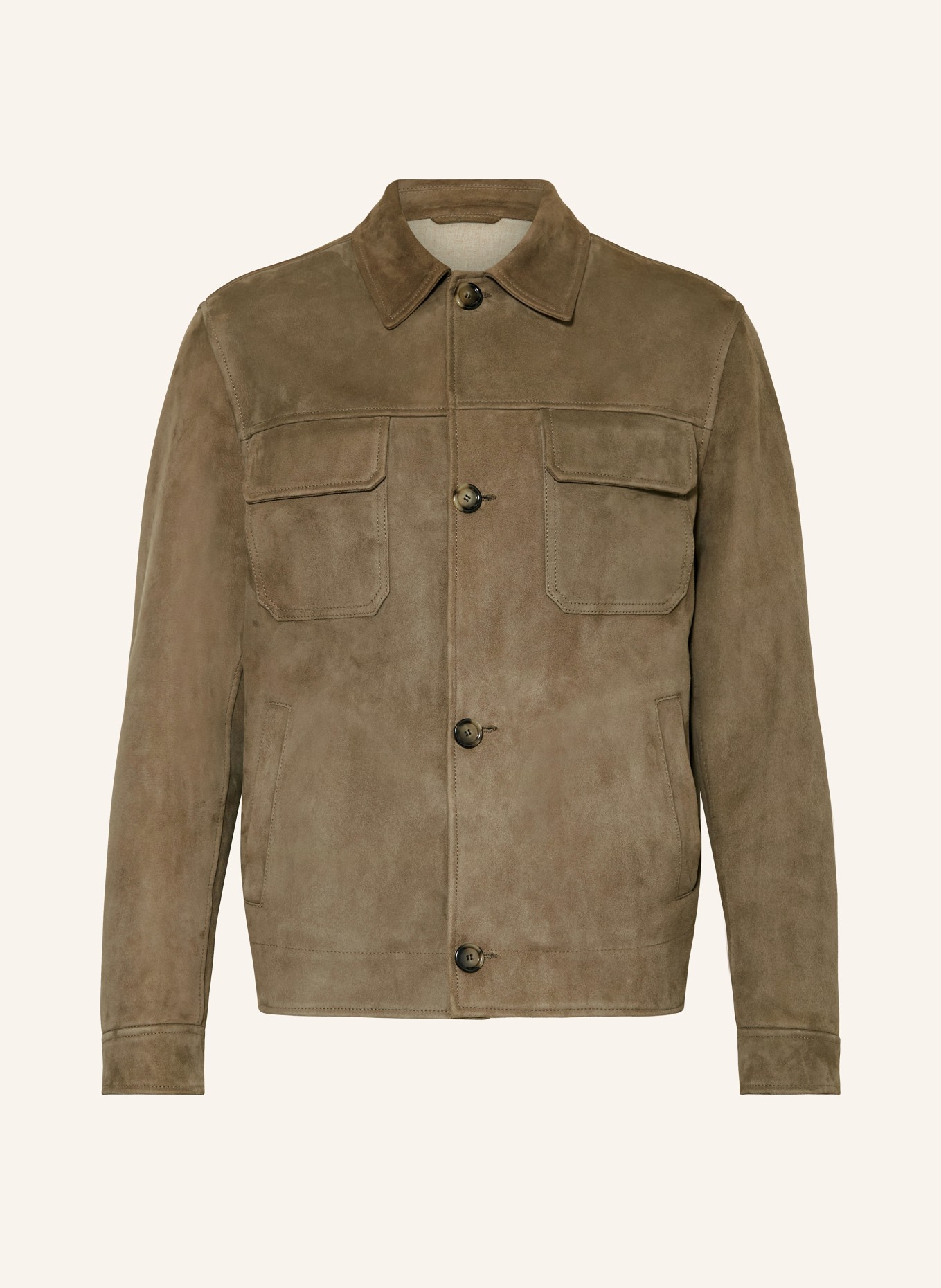 LARDINI Leather jacket, Color: OLIVE (Image 1)