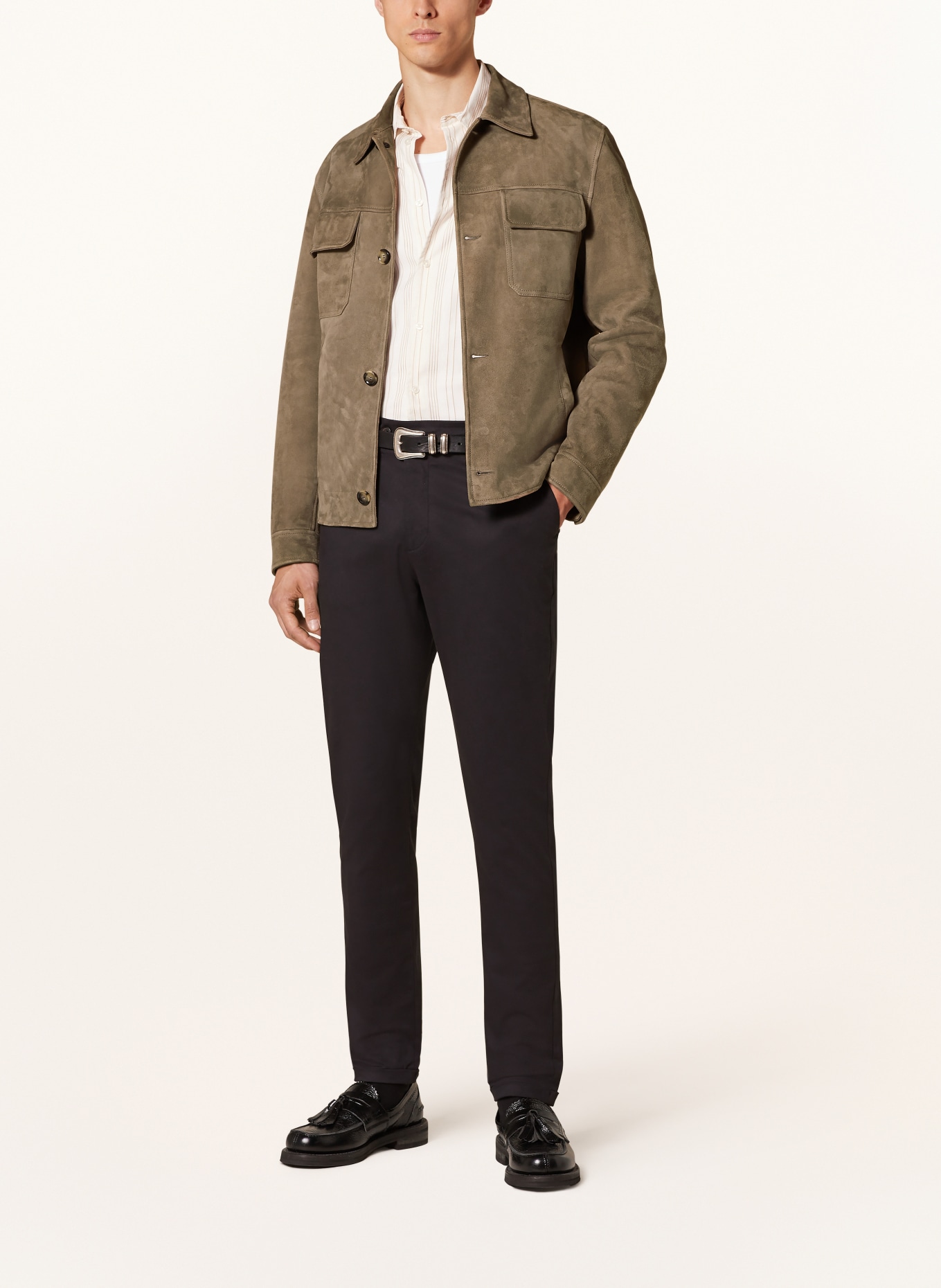 LARDINI Leather jacket, Color: OLIVE (Image 2)