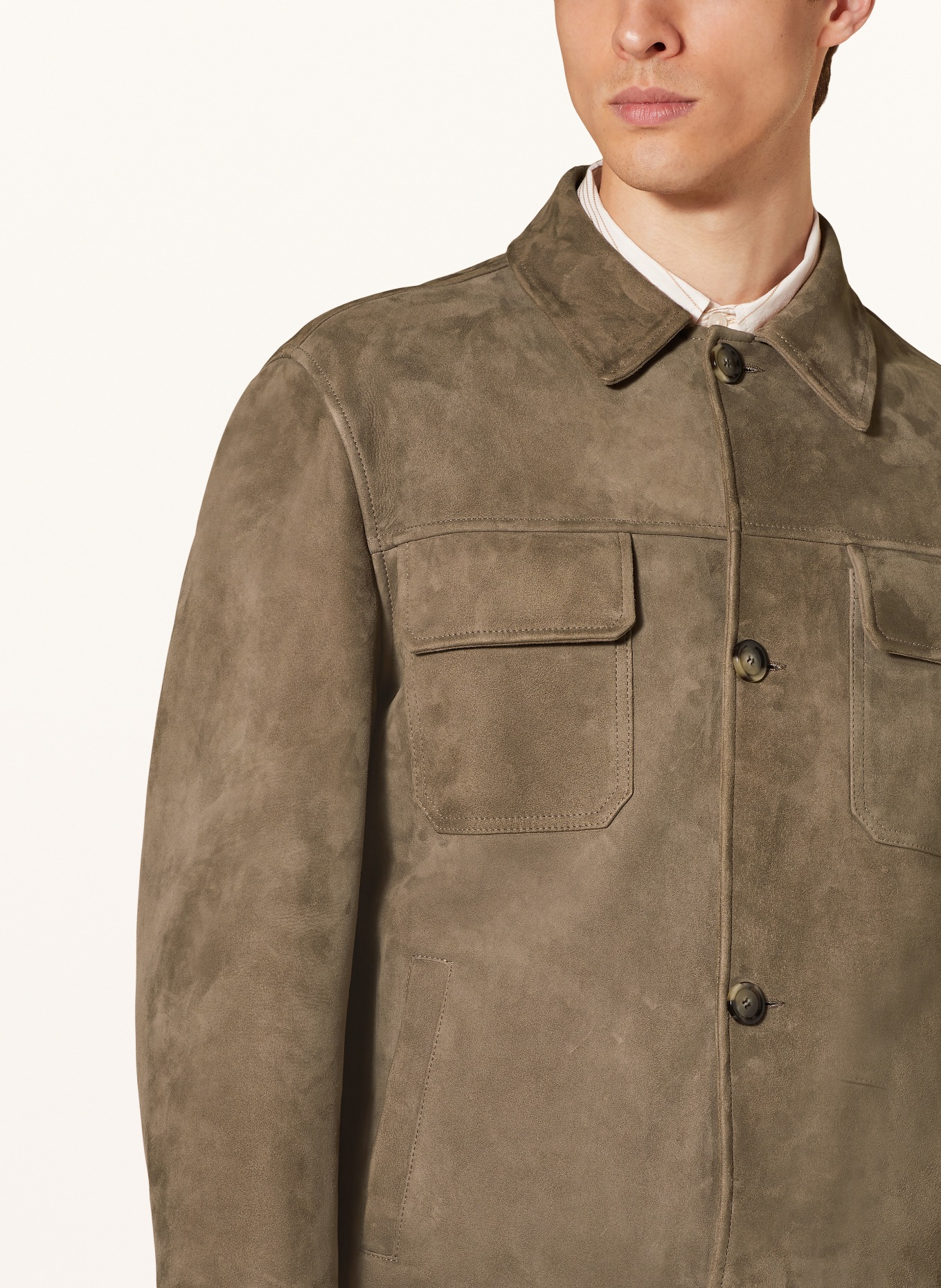 LARDINI Leather jacket, Color: OLIVE (Image 4)