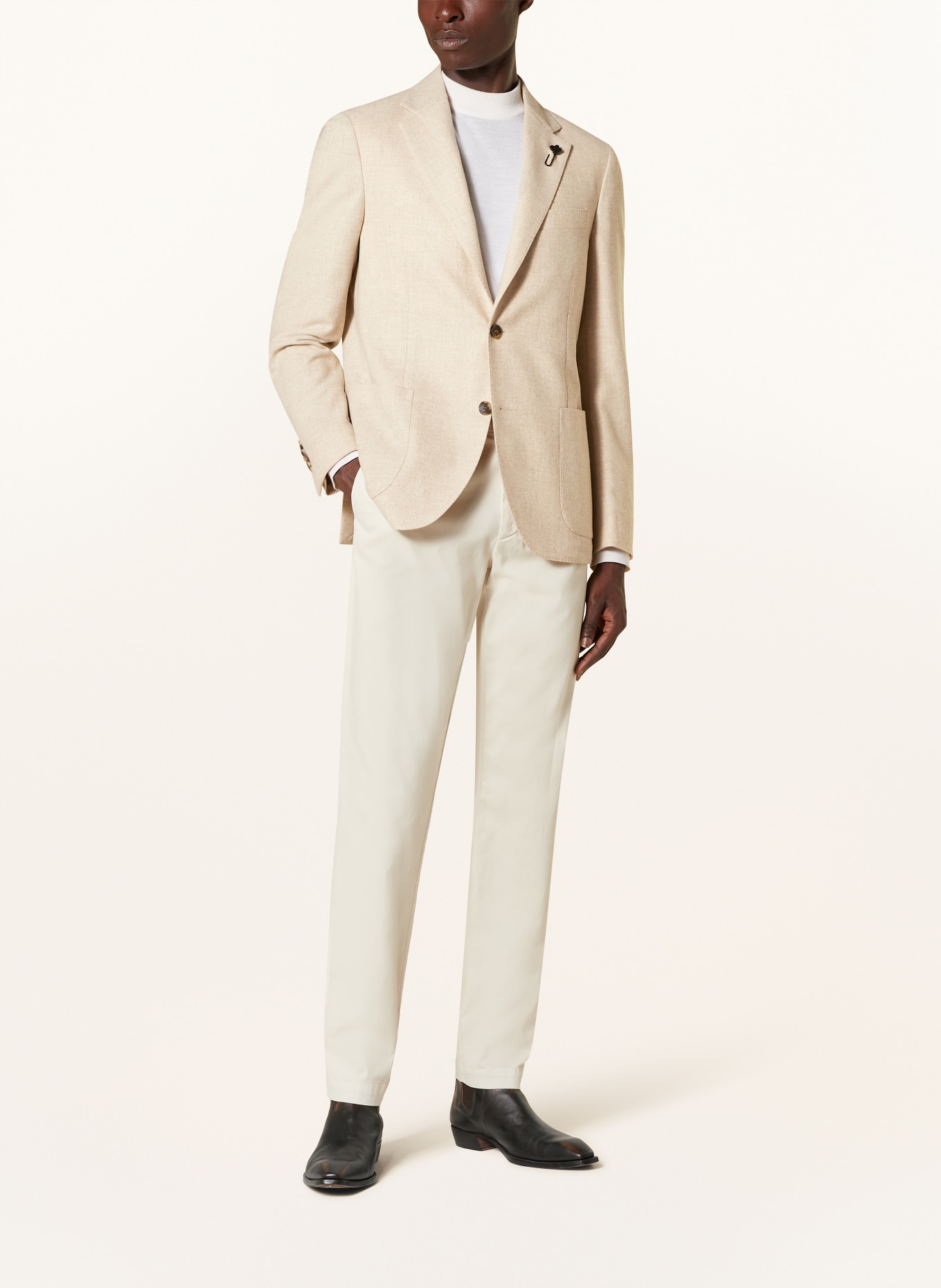 LARDINI Tailored jacket regular fit: BEIGE