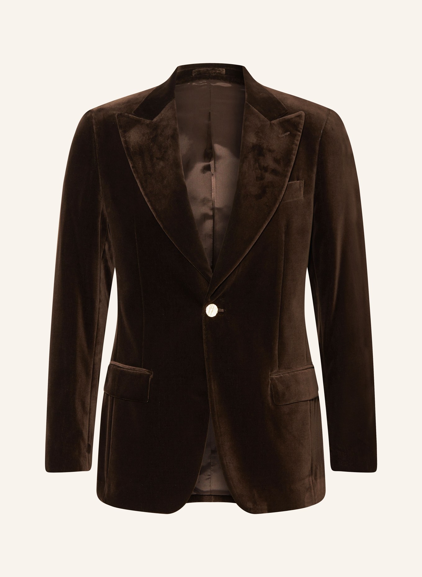 LARDINI Aksamitna marynarka slim fit: BRĄZOWY