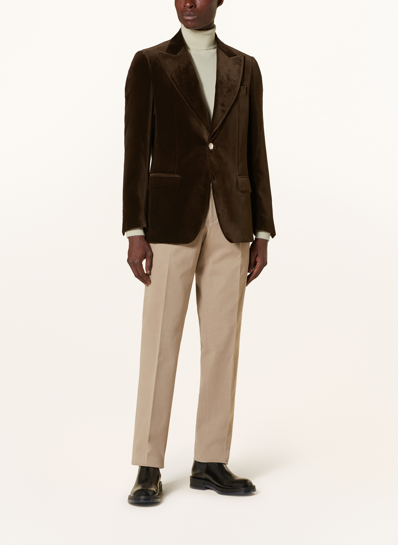 LARDINI Aksamitna marynarka slim fit: BRĄZOWY