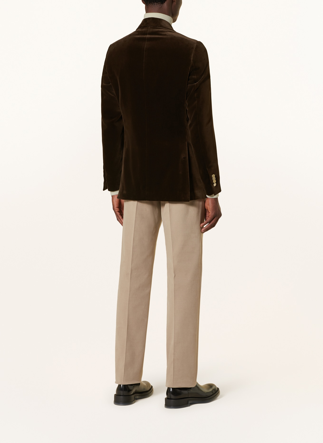 LARDINI Aksamitna marynarka slim fit: BRĄZOWY