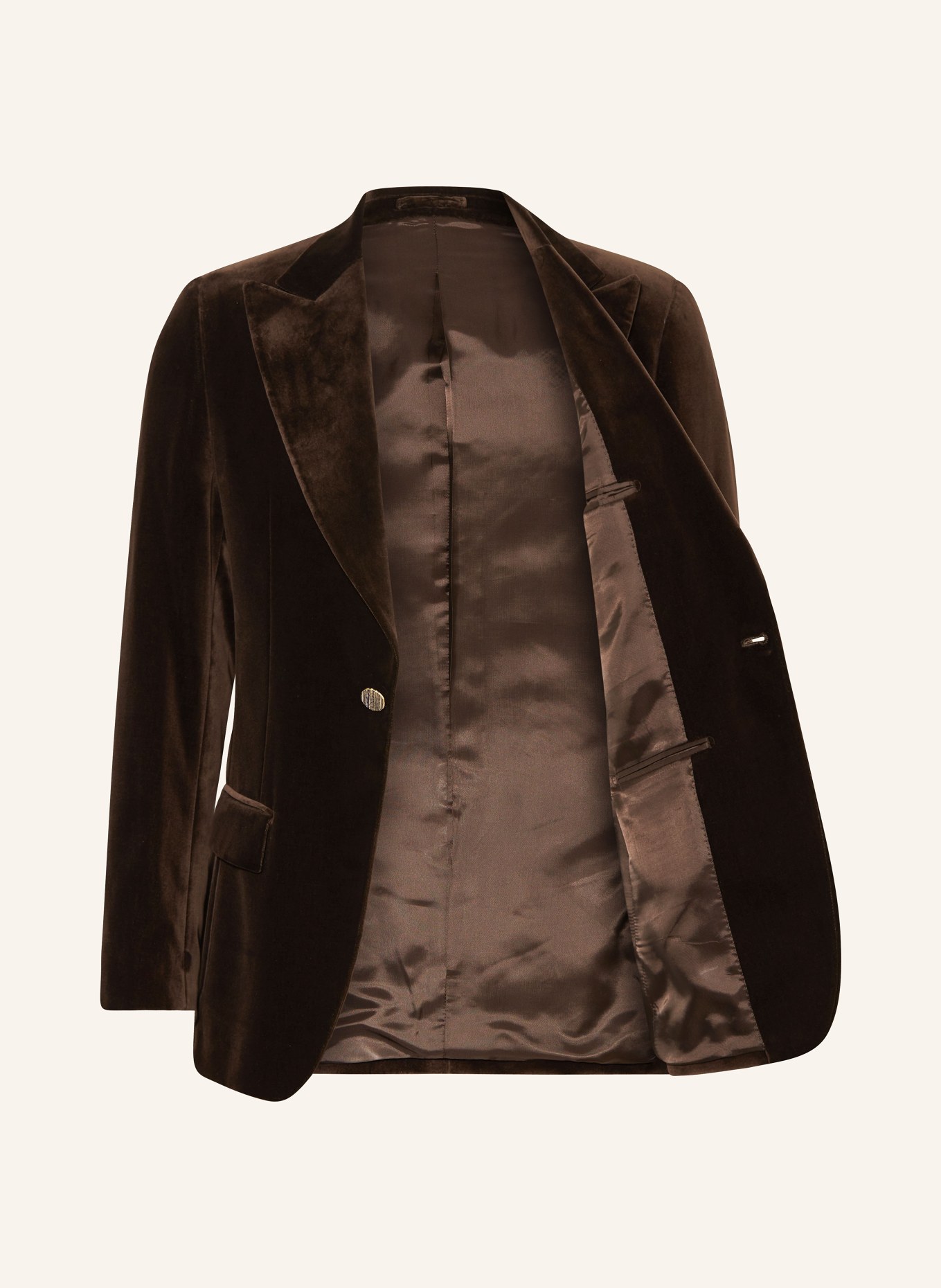 LARDINI Aksamitna marynarka slim fit: BRĄZOWY