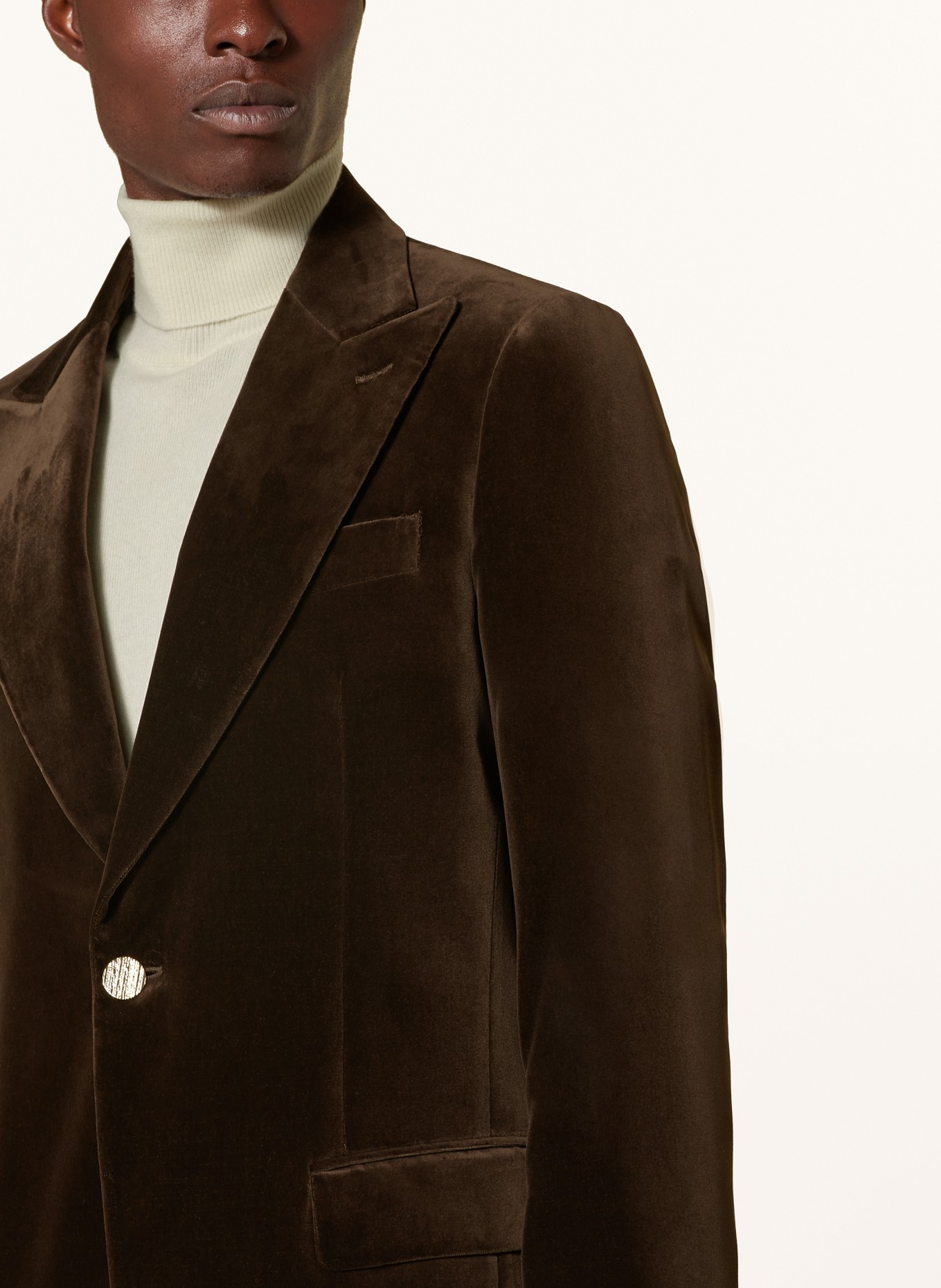 LARDINI Aksamitna marynarka slim fit: BRĄZOWY