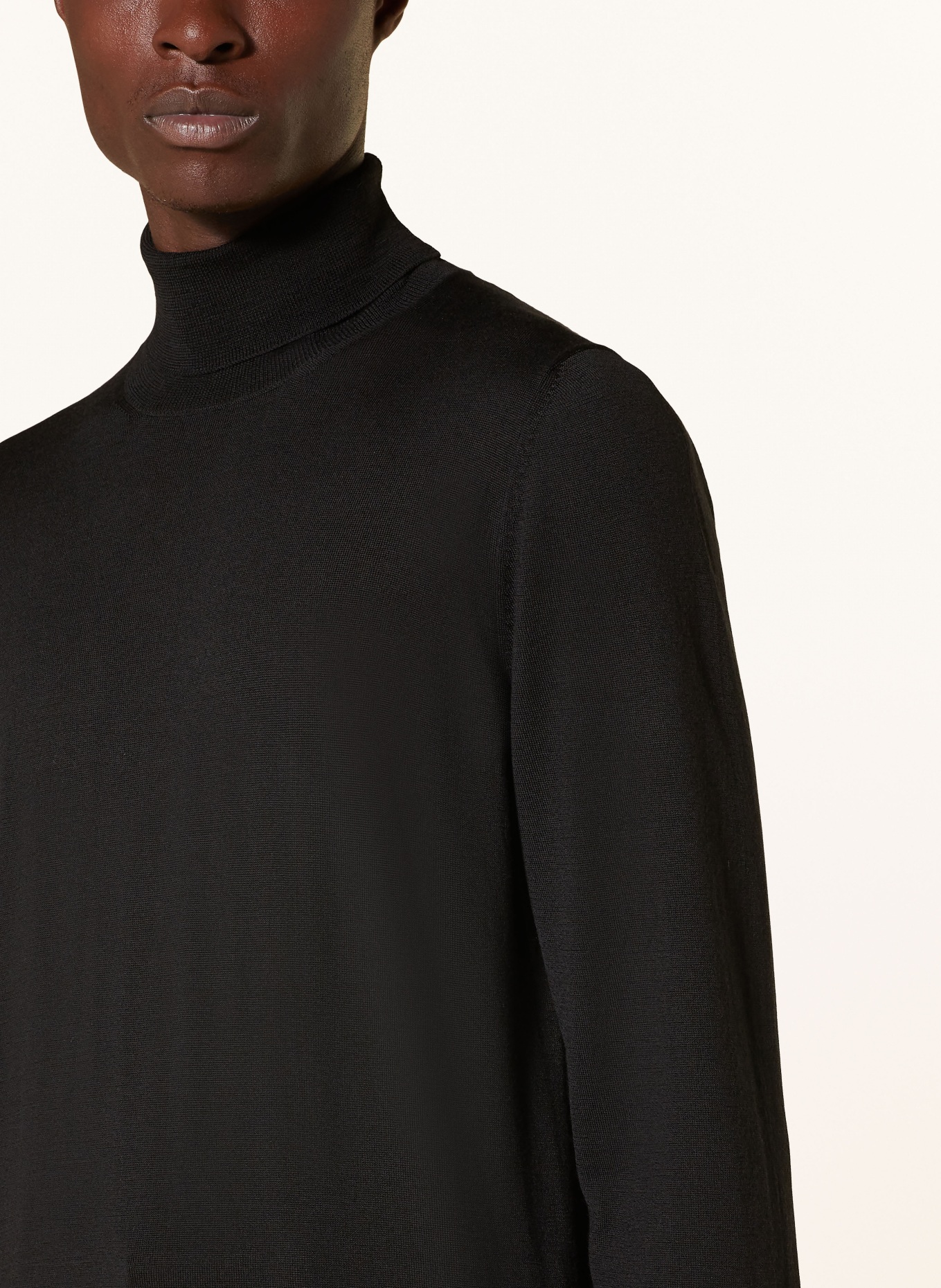 LARDINI Rollkragenpullover: SCHWARZ