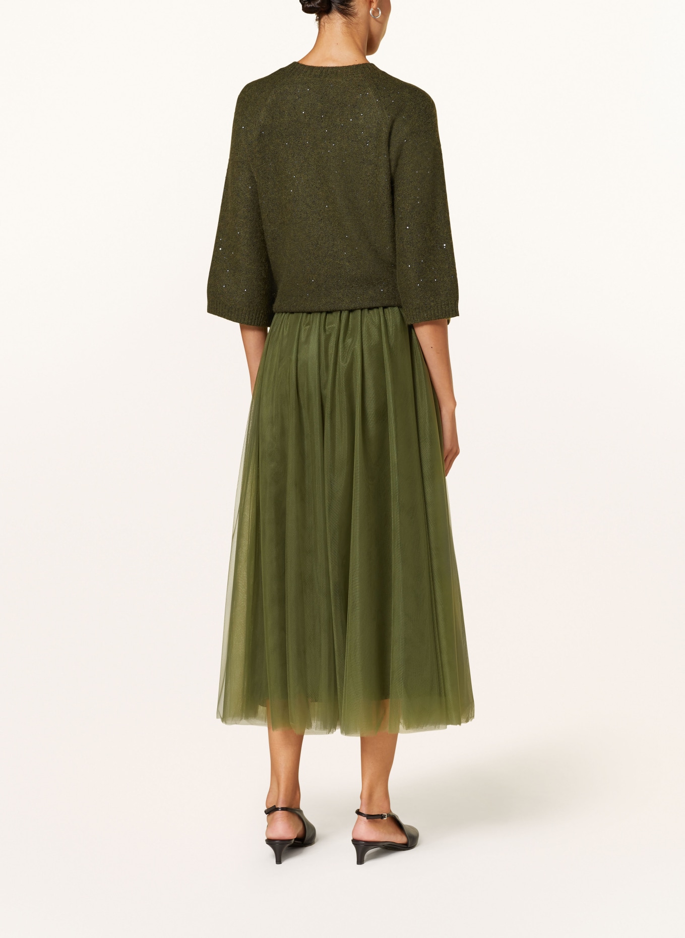 FABIANA FILIPPI Tulle skirt in olive