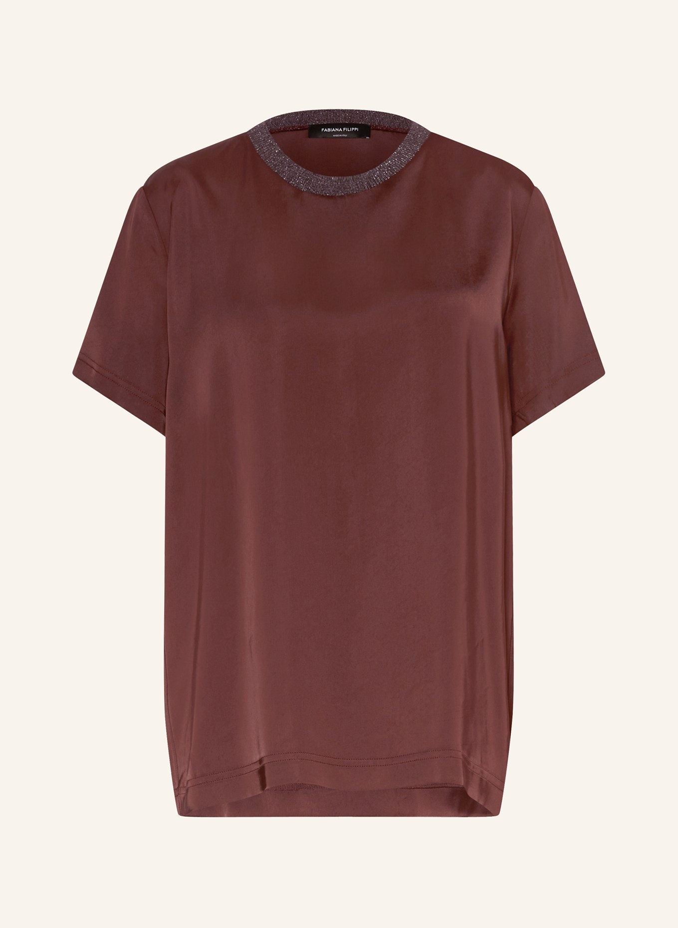 FABIANA FILIPPI Blusenshirt aus Satin: DUNKELROT