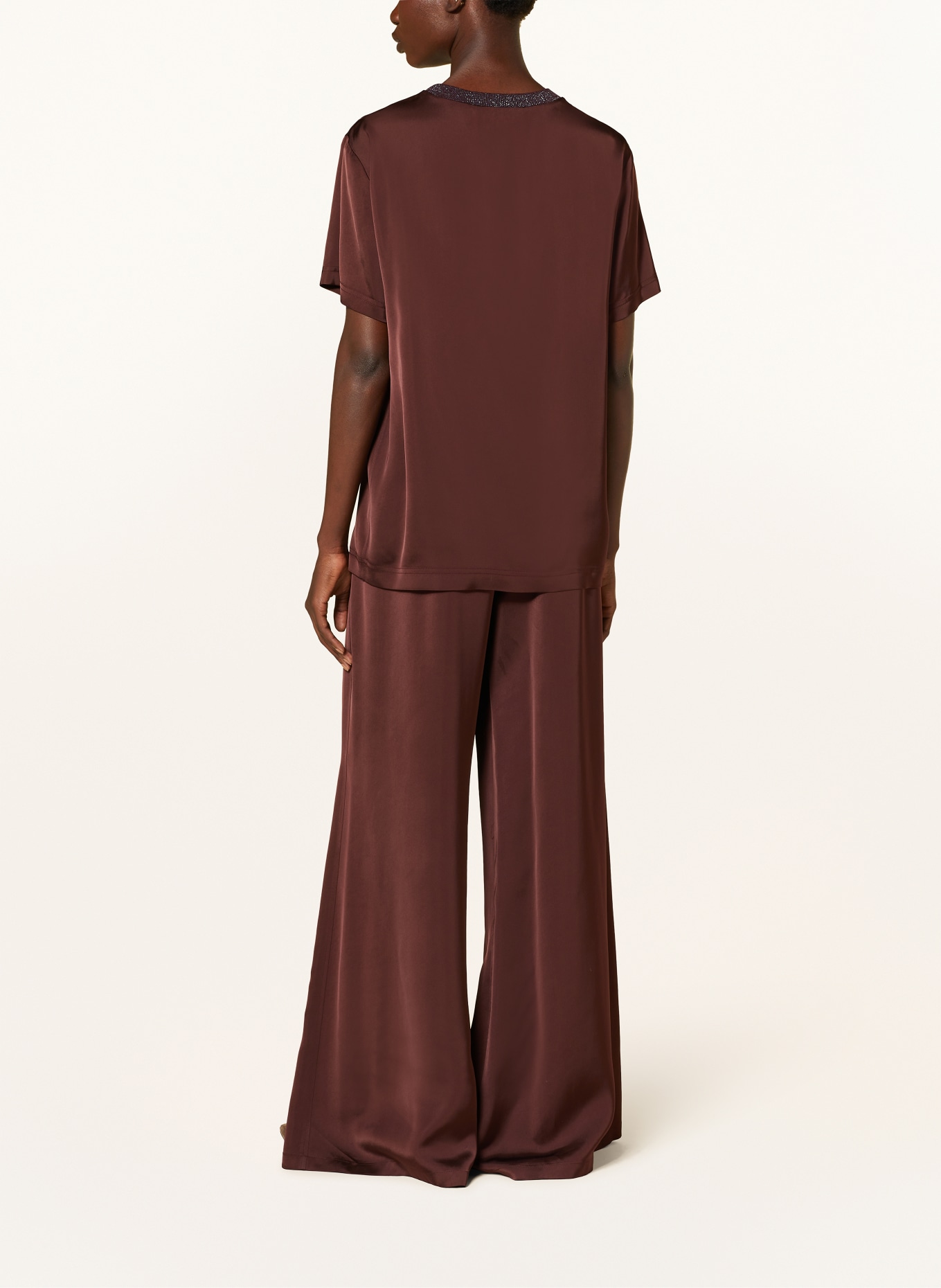 FABIANA FILIPPI Blusenshirt aus Satin: DUNKELROT