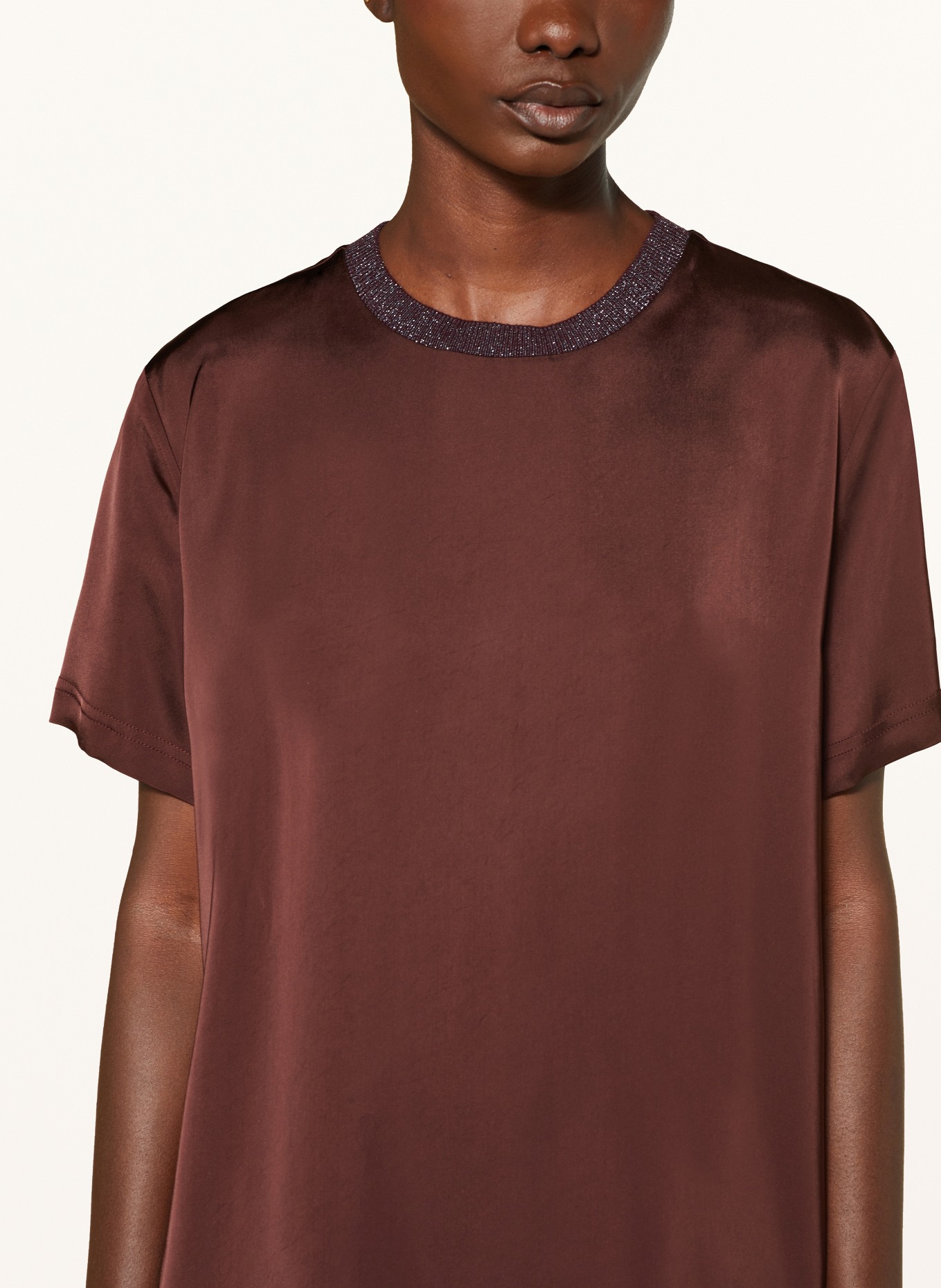 FABIANA FILIPPI Blusenshirt aus Satin: DUNKELROT