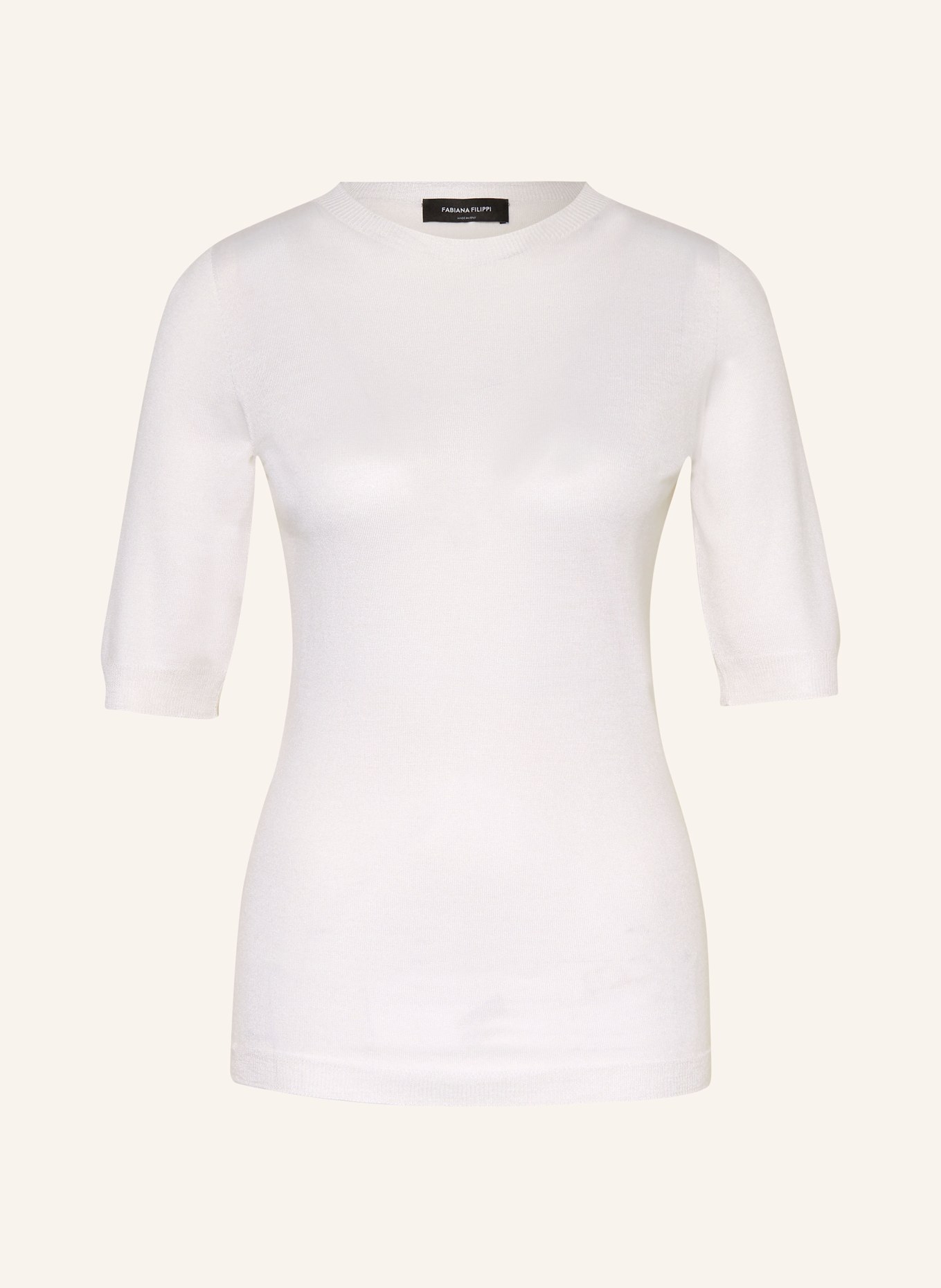 FABIANA FILIPPI Knit shirt made of cashmere with silk in ecru