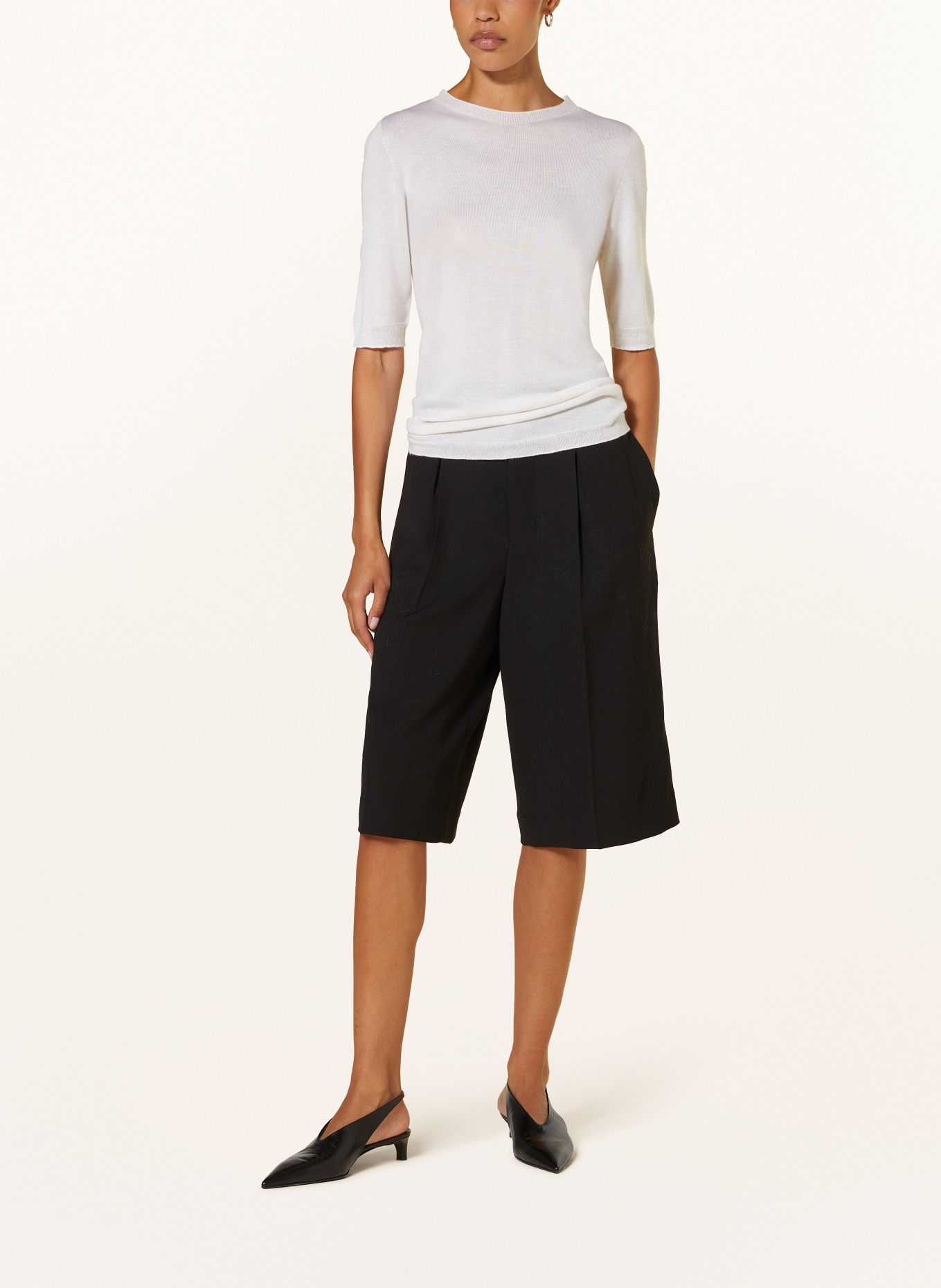 FABIANA FILIPPI Knit shirt made of cashmere with silk: ECRU