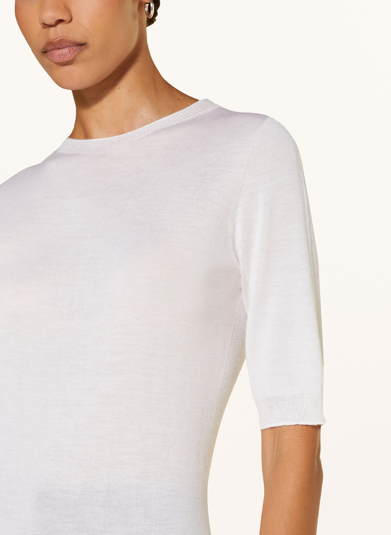 FABIANA FILIPPI Knit shirt made of cashmere with silk: ECRU