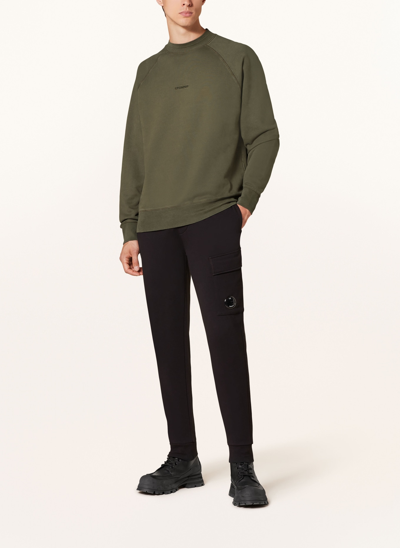 Cp company khaki sweatshirt clearance