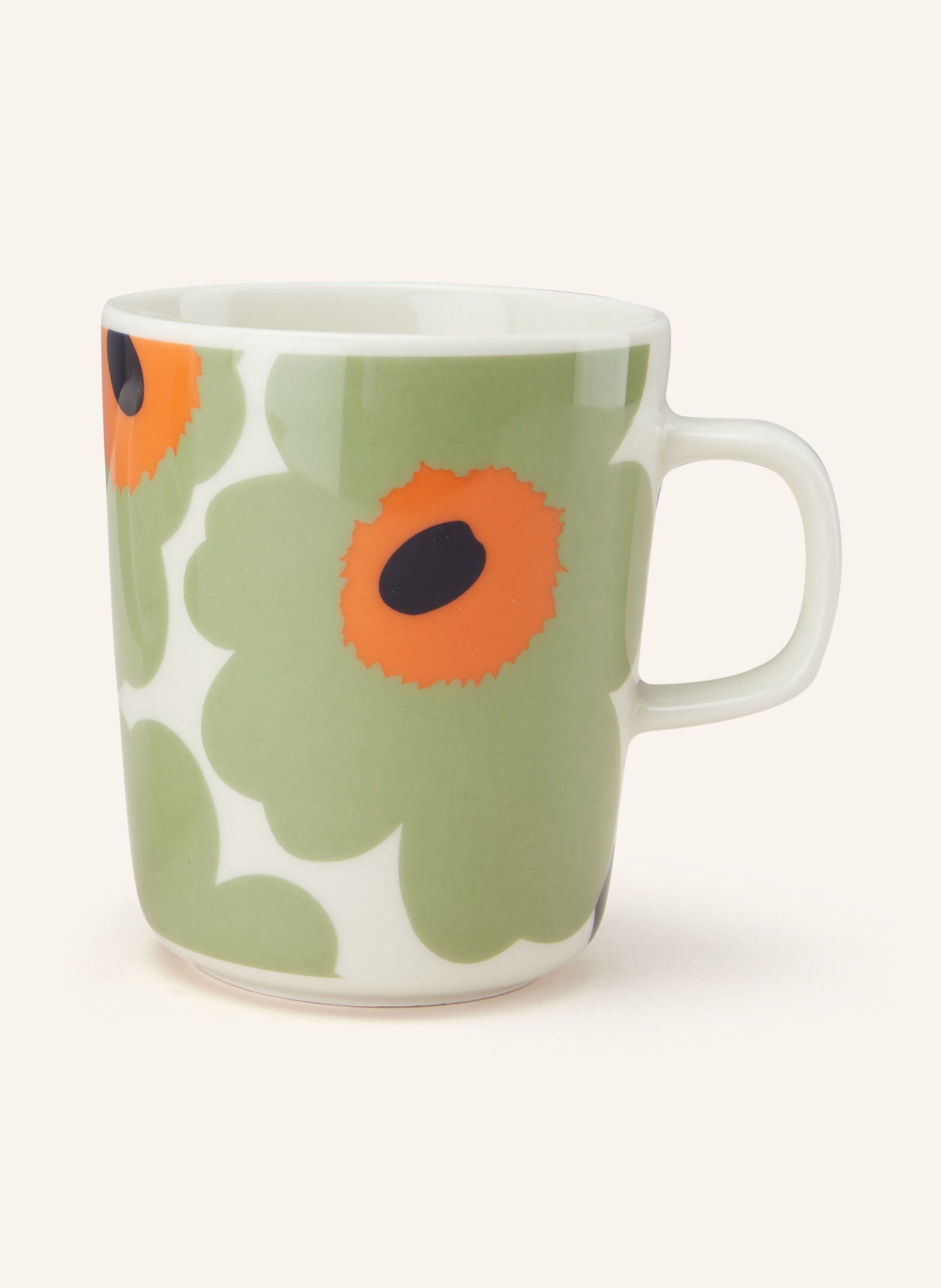 marimekko Set of 2 mugs OIVA/UNIKKO, Color: LIGHT GREEN/ WHITE/ ORANGE (Image 2)