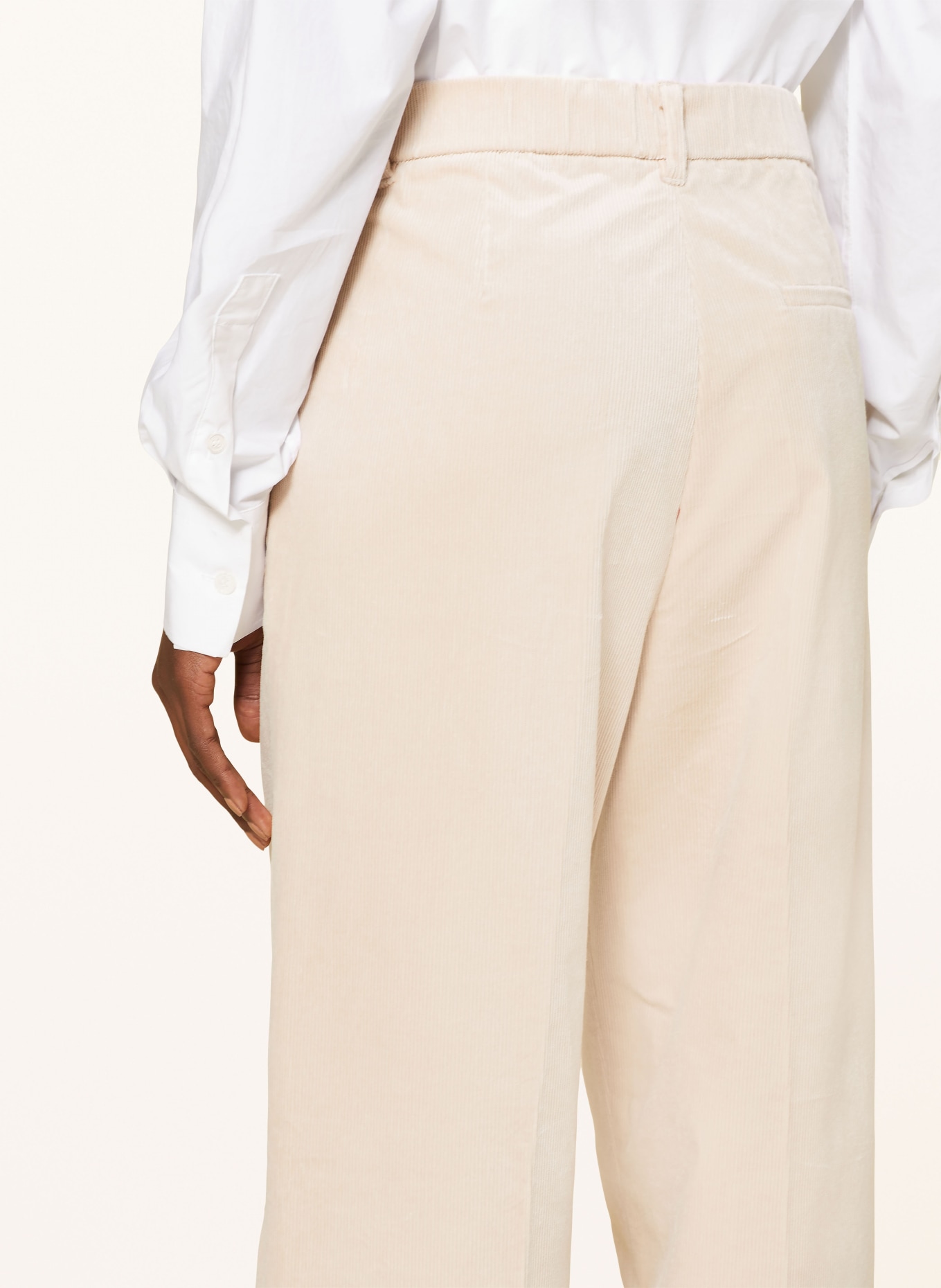 MRS & HUGS Wide leg trousers made of corduroy, Color: CREAM (Image 5)